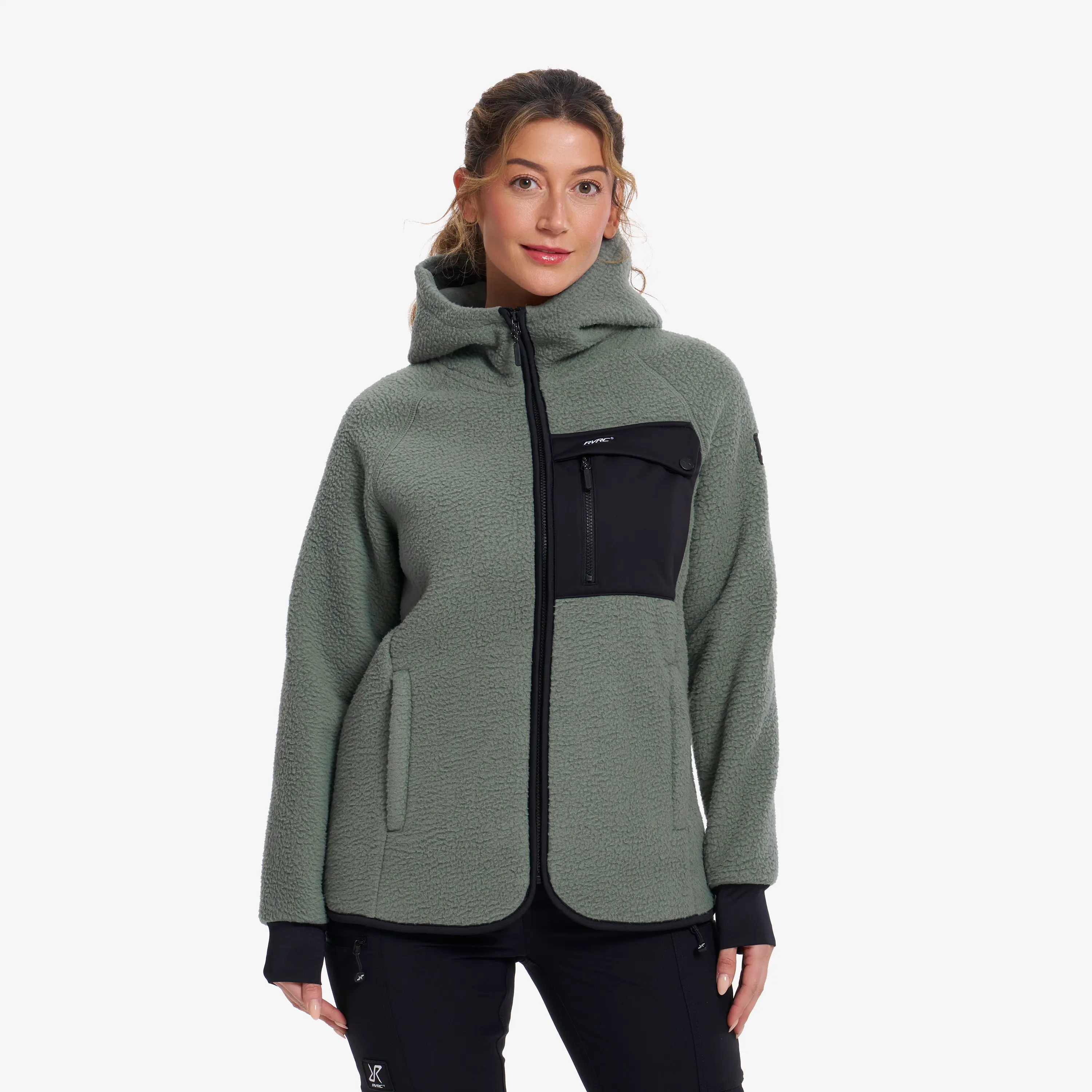 Sherpa Hoodie Dame Balsam Green
