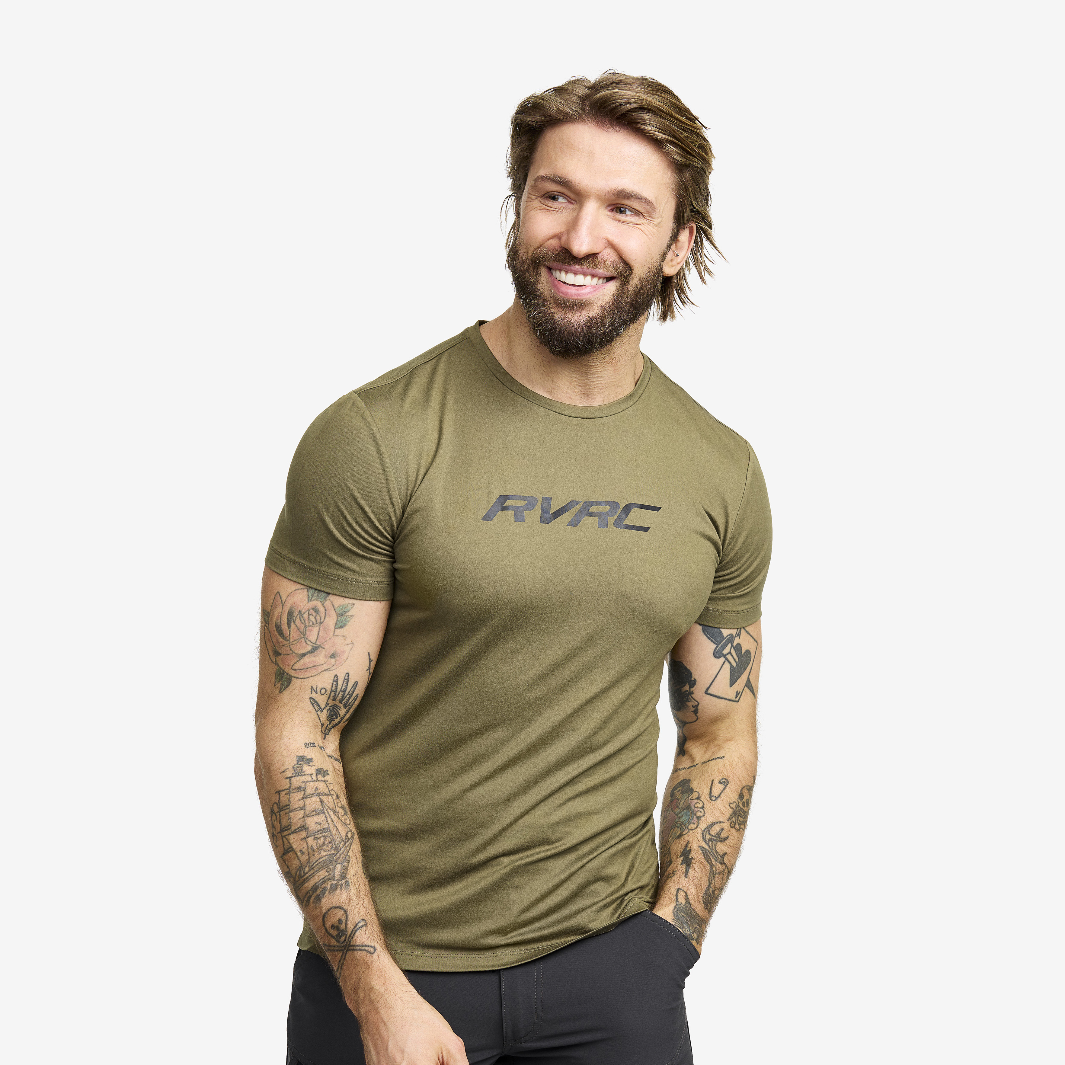 Mission Logo Slim Fit T-shirt Burnt Olive Uomo,