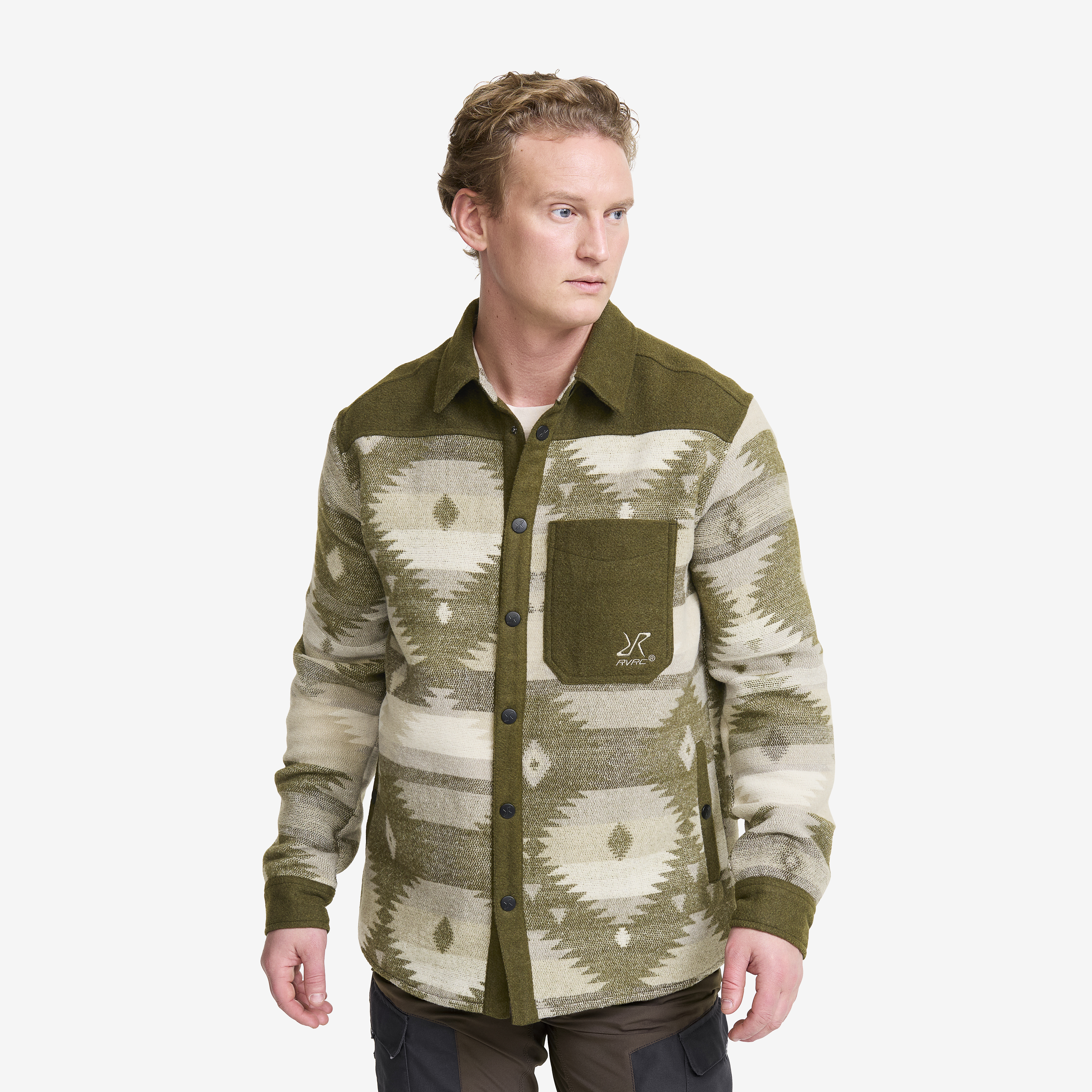 Highland Warm Overshirt Grape Leaf/Oatmeal Herr