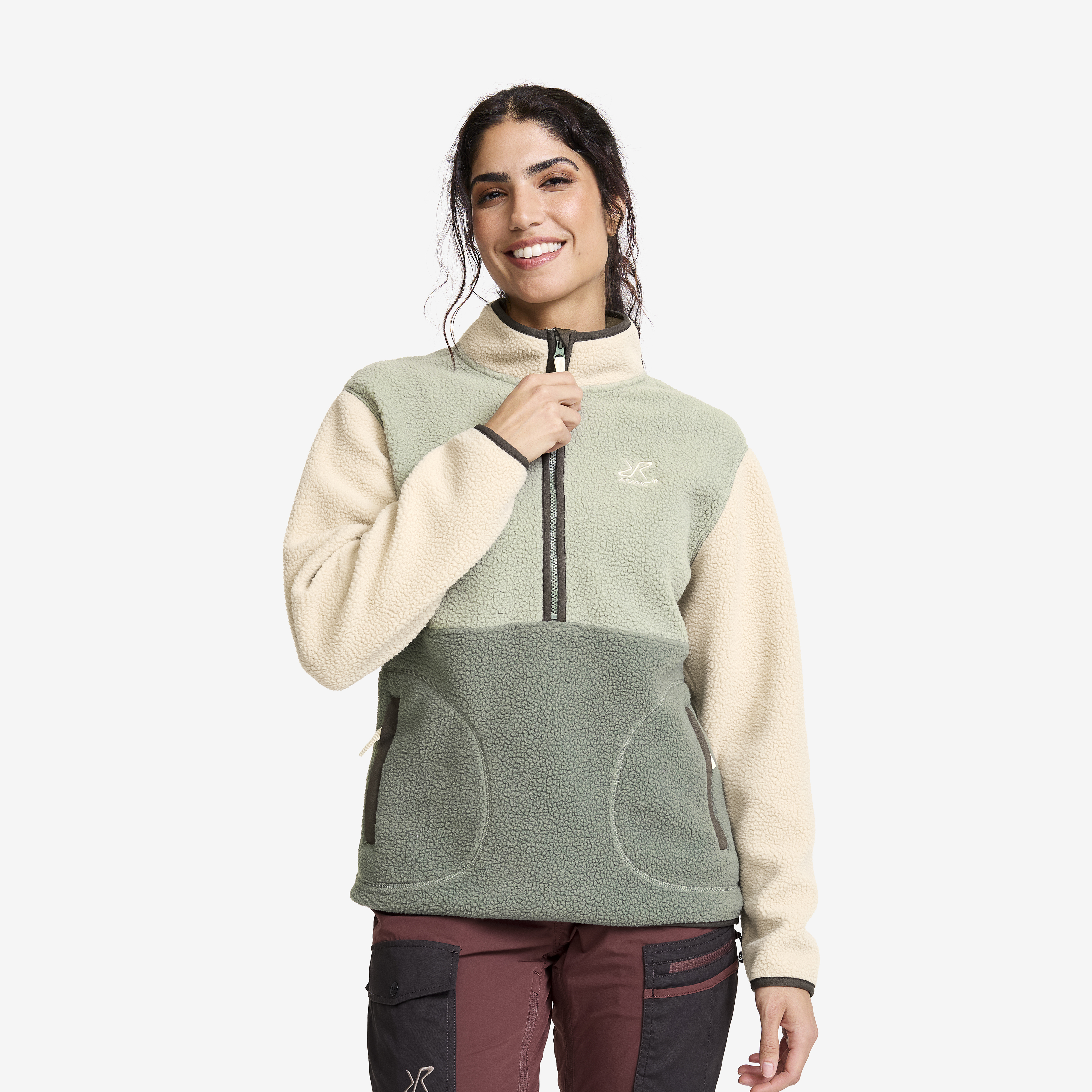 Canyon Half-zip Pile Fleece Peyote/Shadow Green Damen