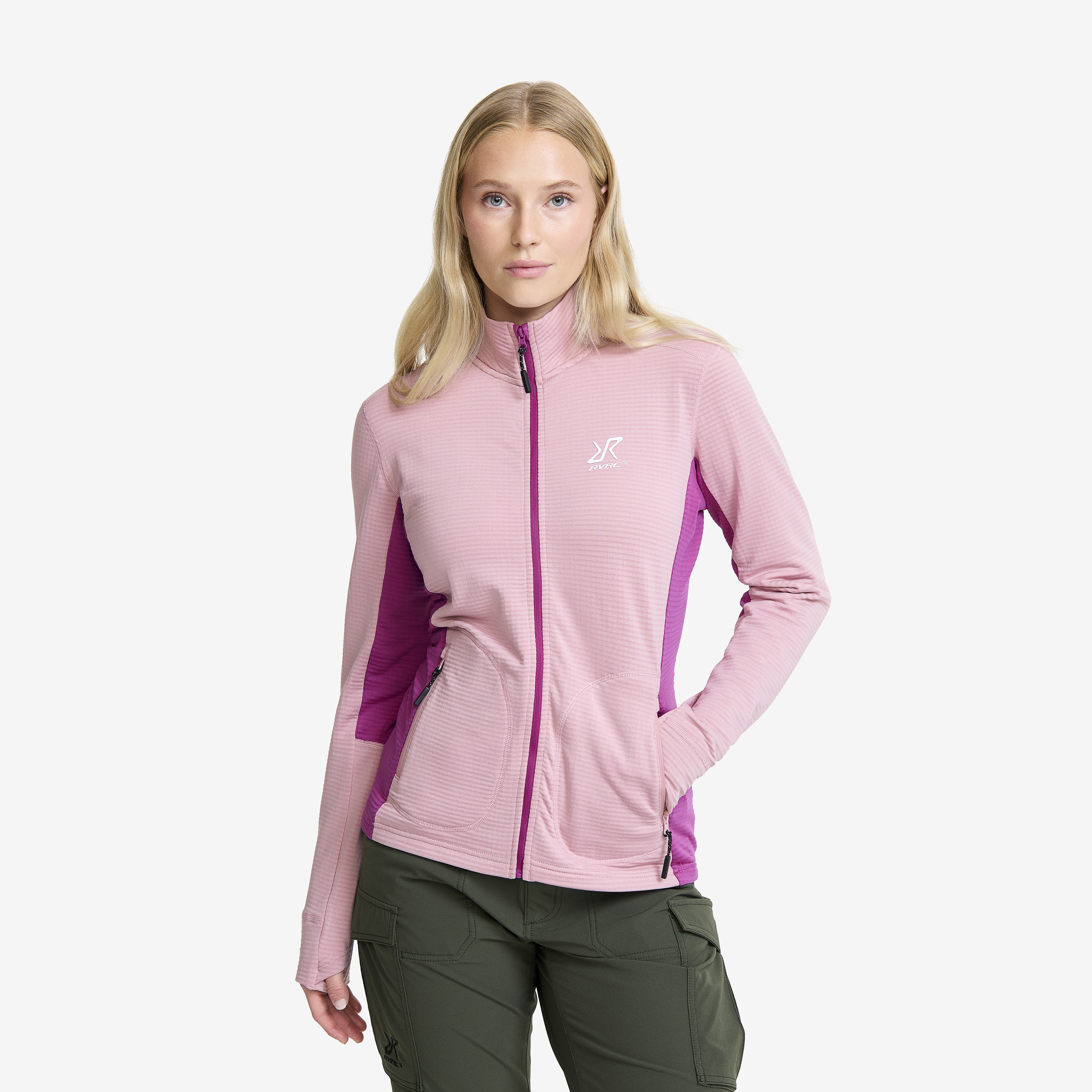 Waffle Full-zip Fleece Lilac Dame,