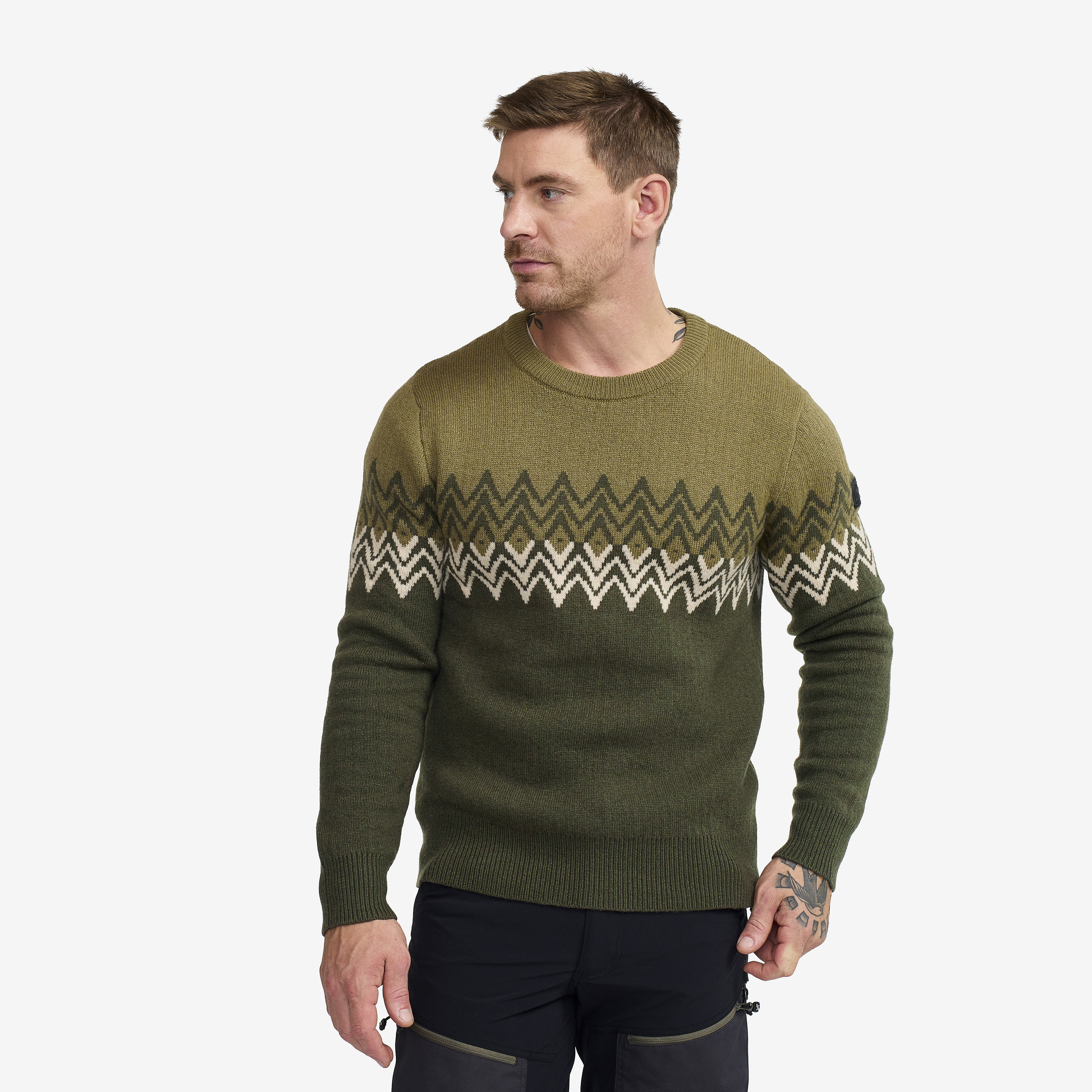 Heavy Knit Sweater - Herr - Forest Night, Storlek:S - Herr > Tröjor > Skjortor & Långärmade Tröjor