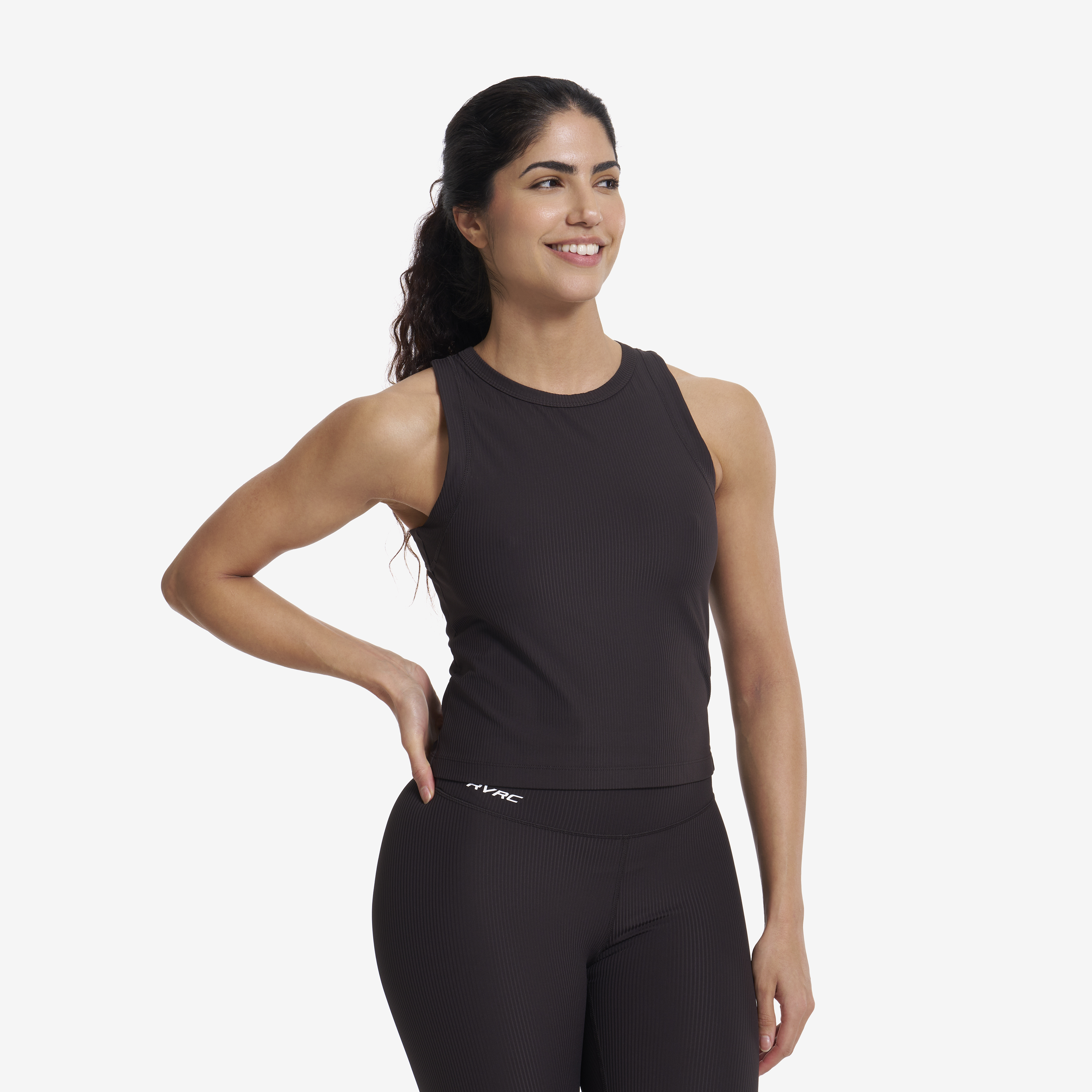 Shape Ribbed Tank Top Dame Espresso