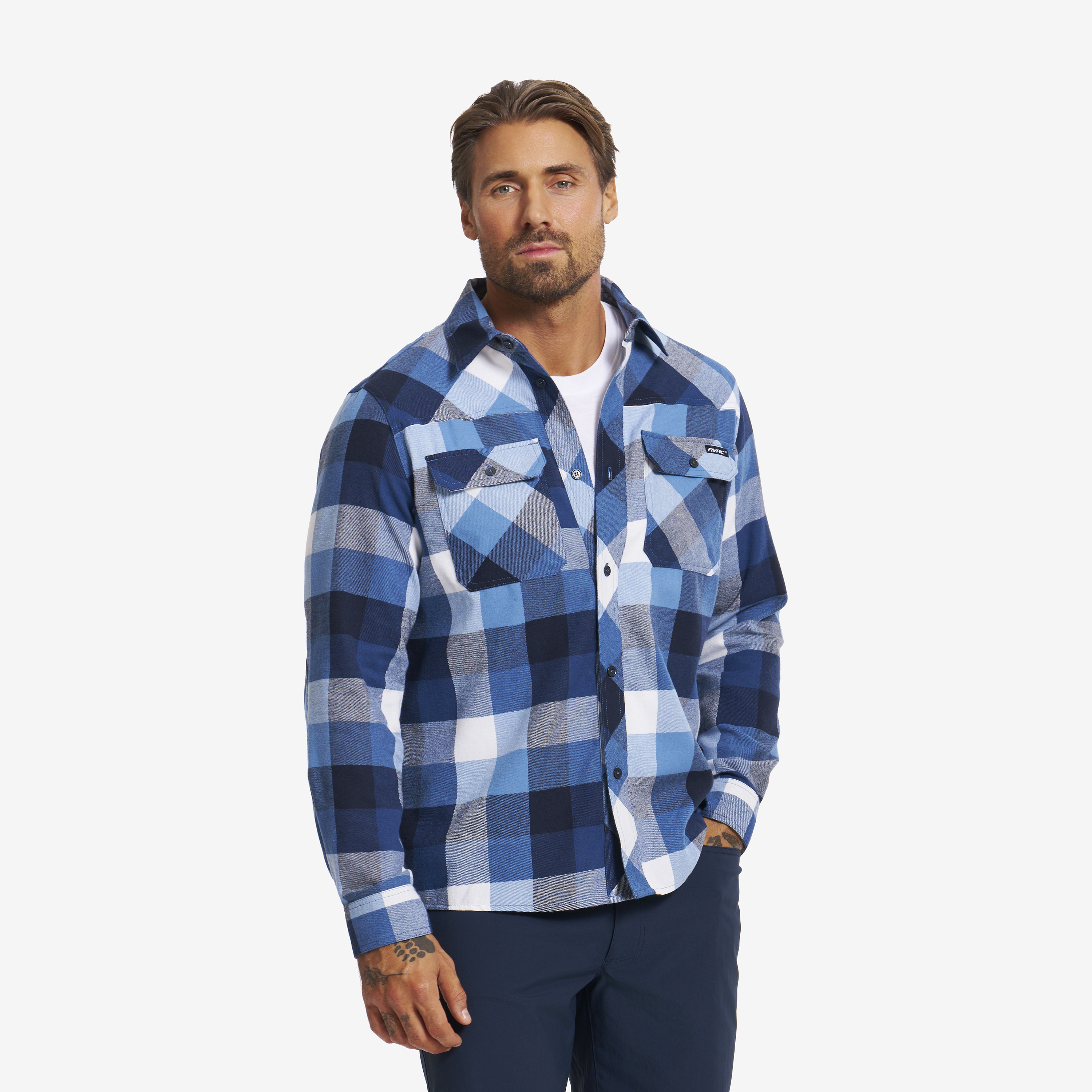 Campfire Shirt Deep Navy/Multi Heren, 