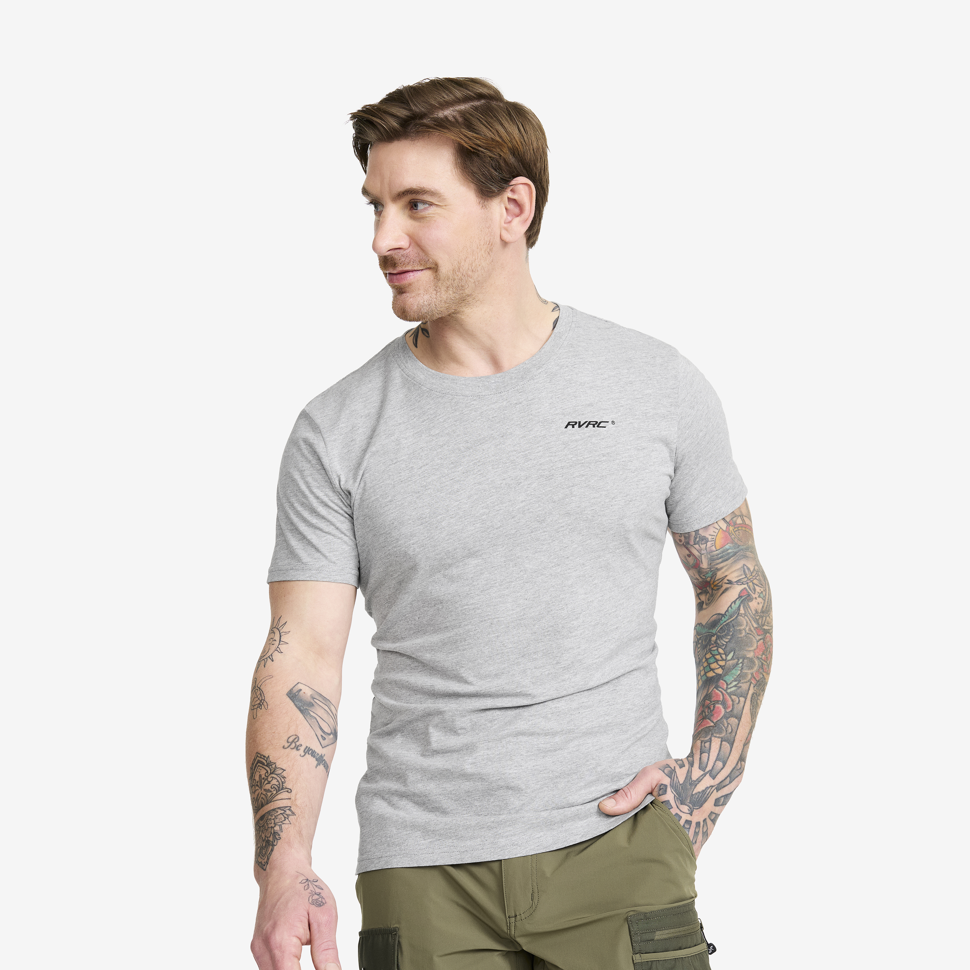 Easy T-shirt Slim Fit Grey Melange Herren,