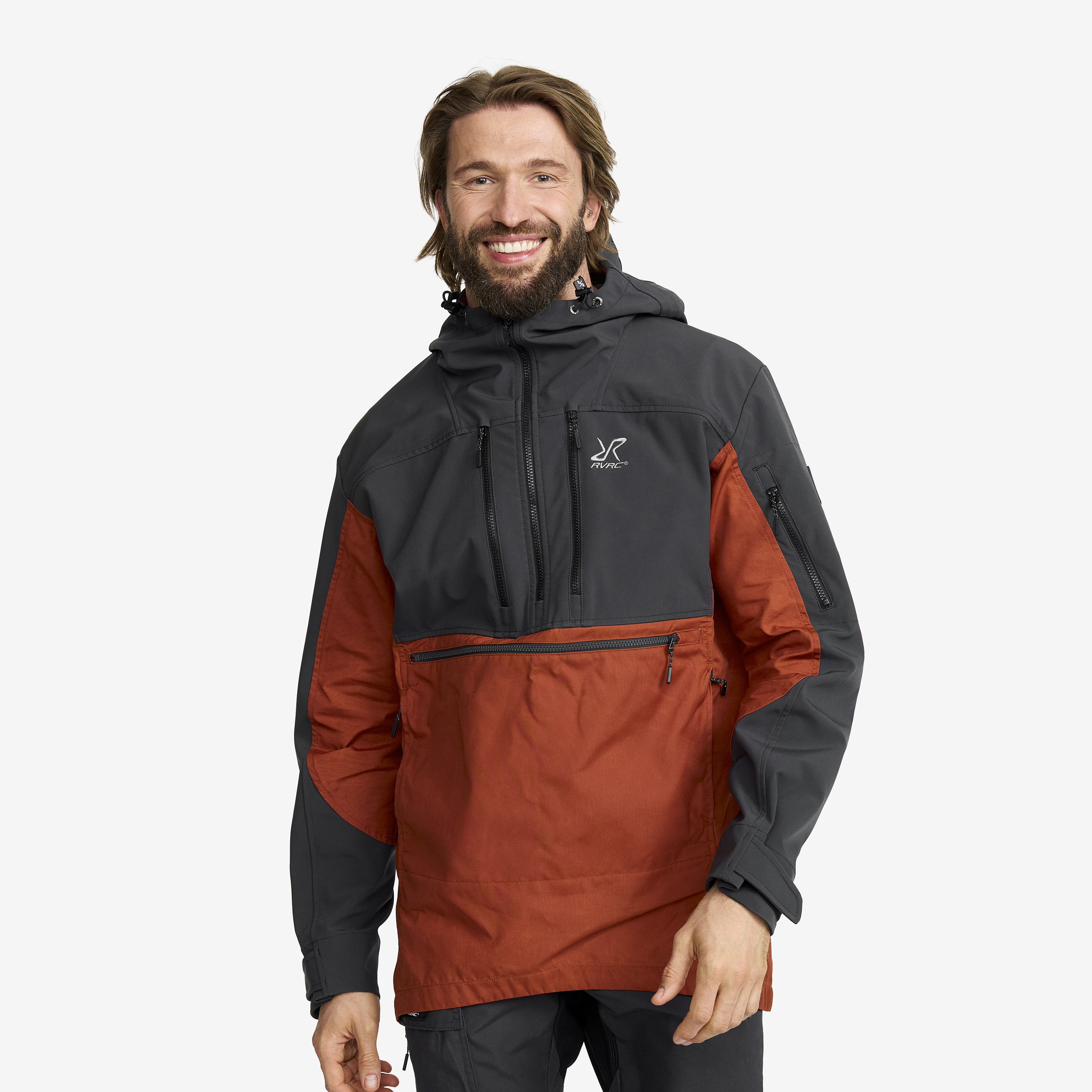 Outdoor Anorak Herr Rusty Orange, :M