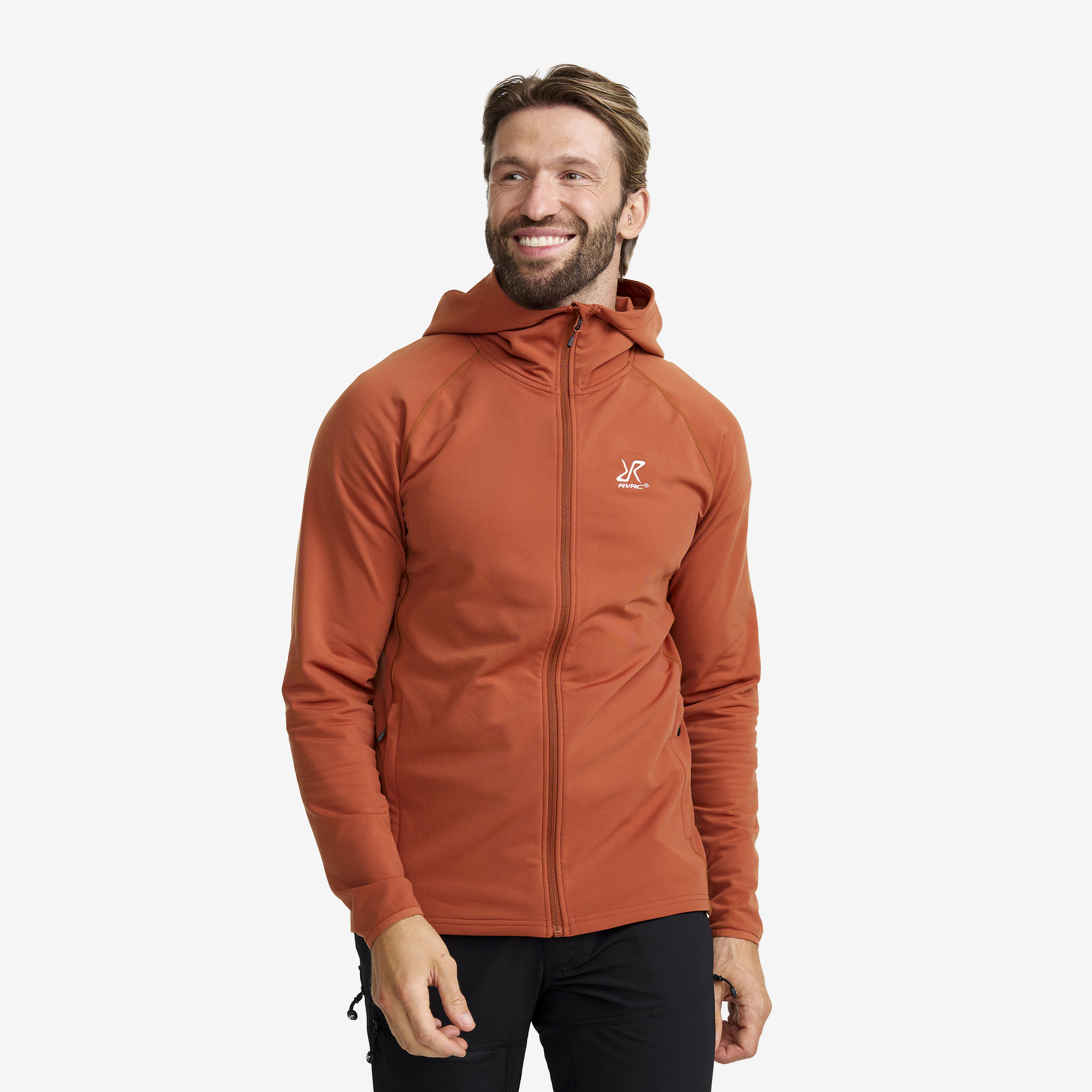 Evolution Light Stretch Fleece Hoodie Rusty Orange Men, 