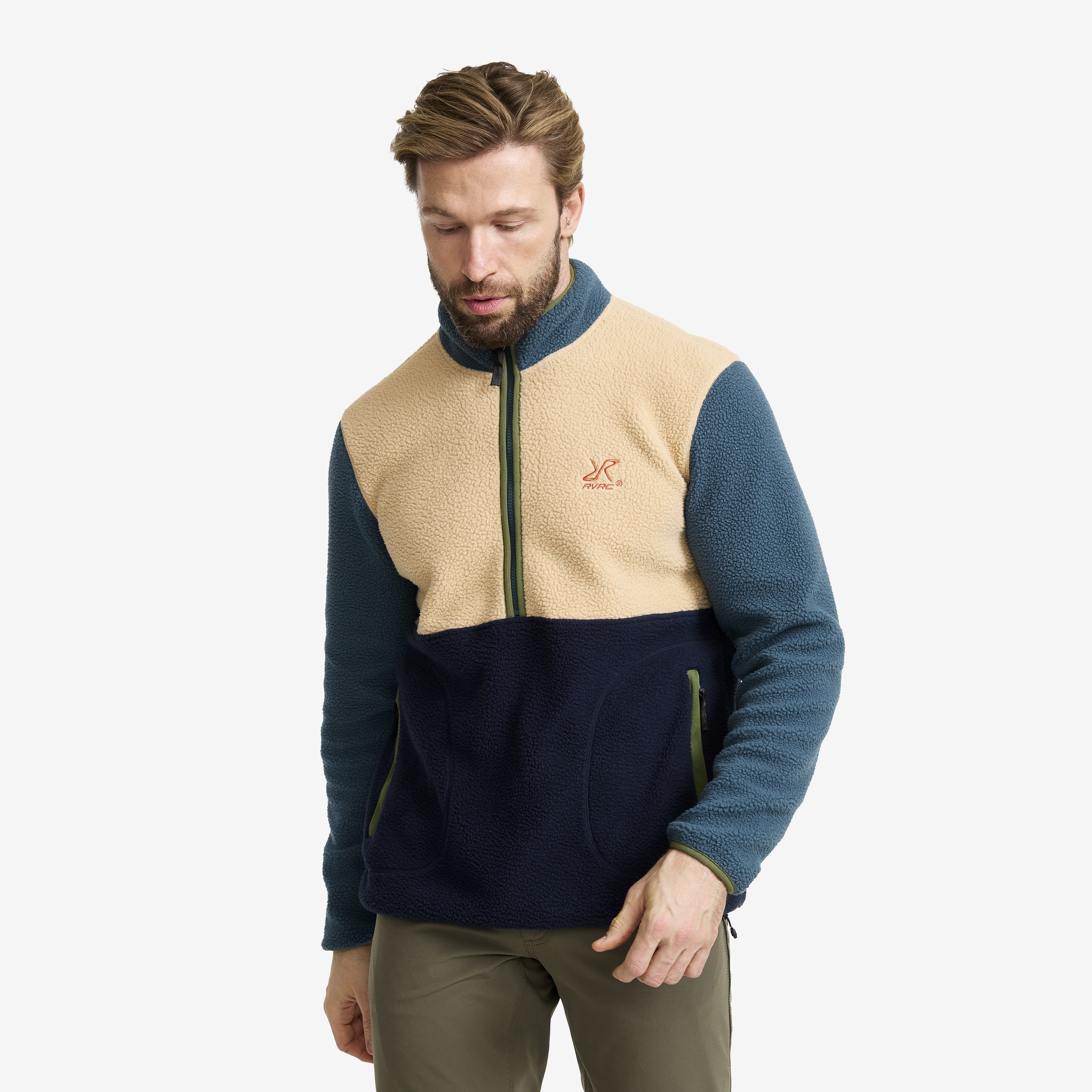 Canyon Half-zip Pile Fleece Orion Blue/Safari Beige Herre