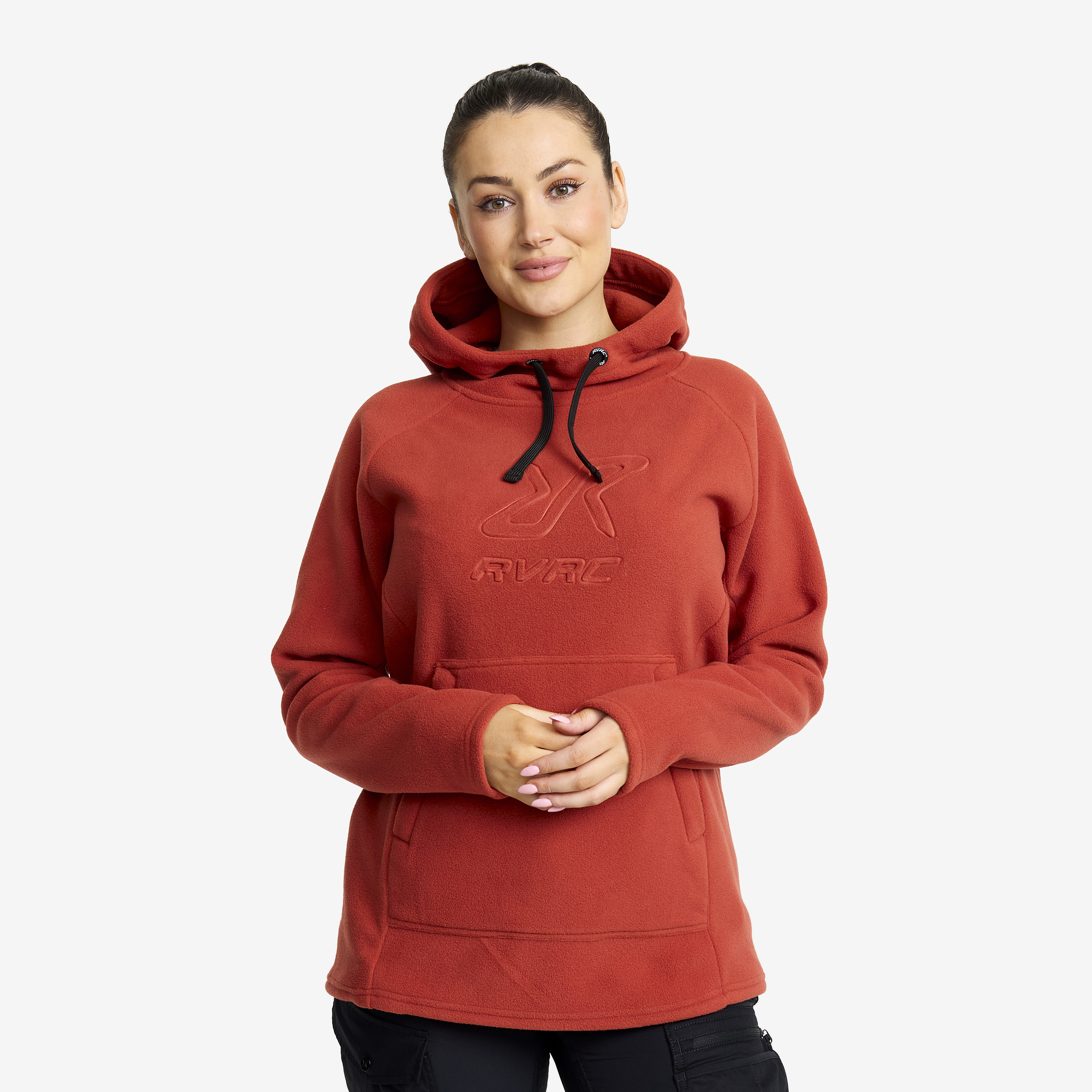 Polar Fleece Hoodie Cinnabar Damen,