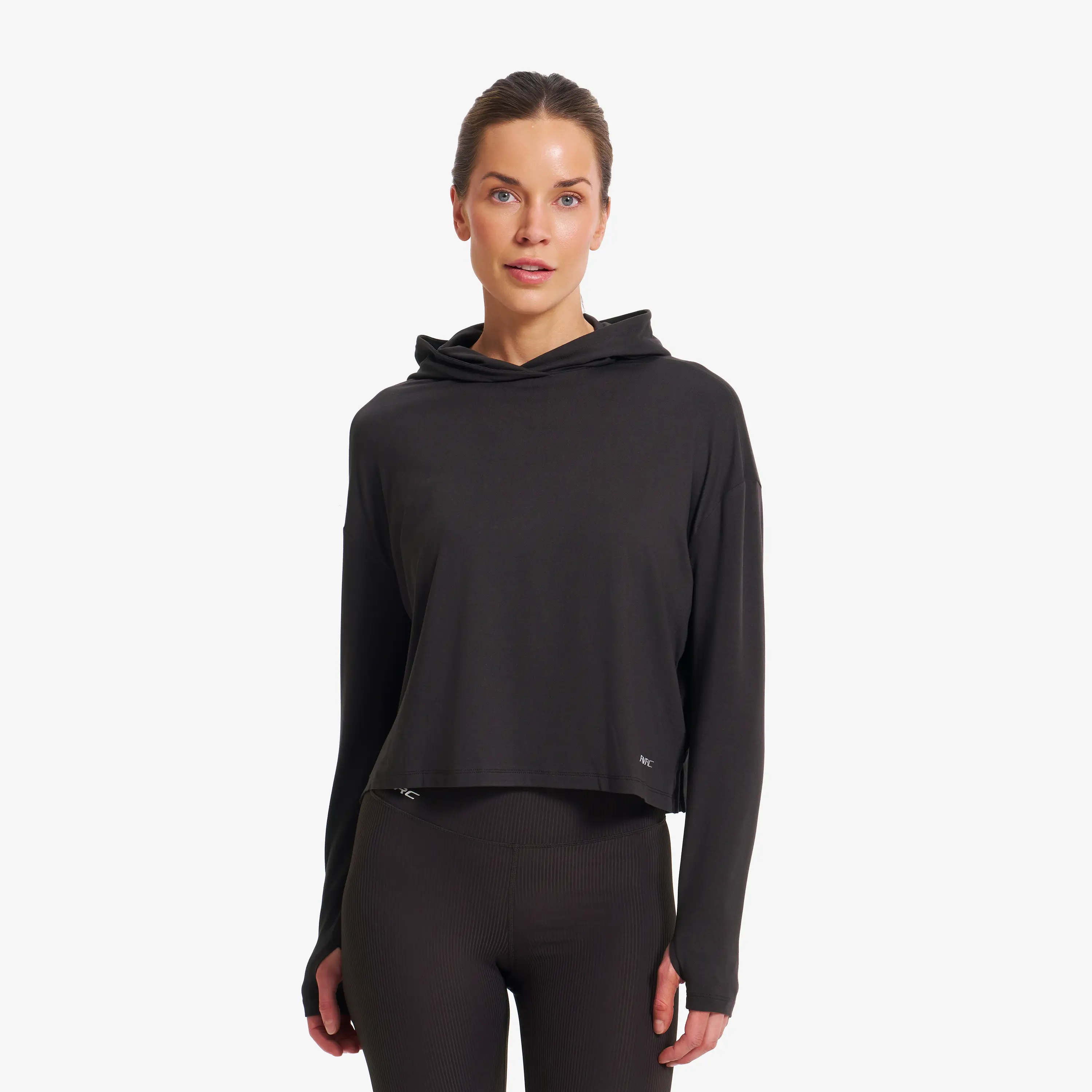 Impulse Active Cropped Hoodie Espresso Mujeres, 