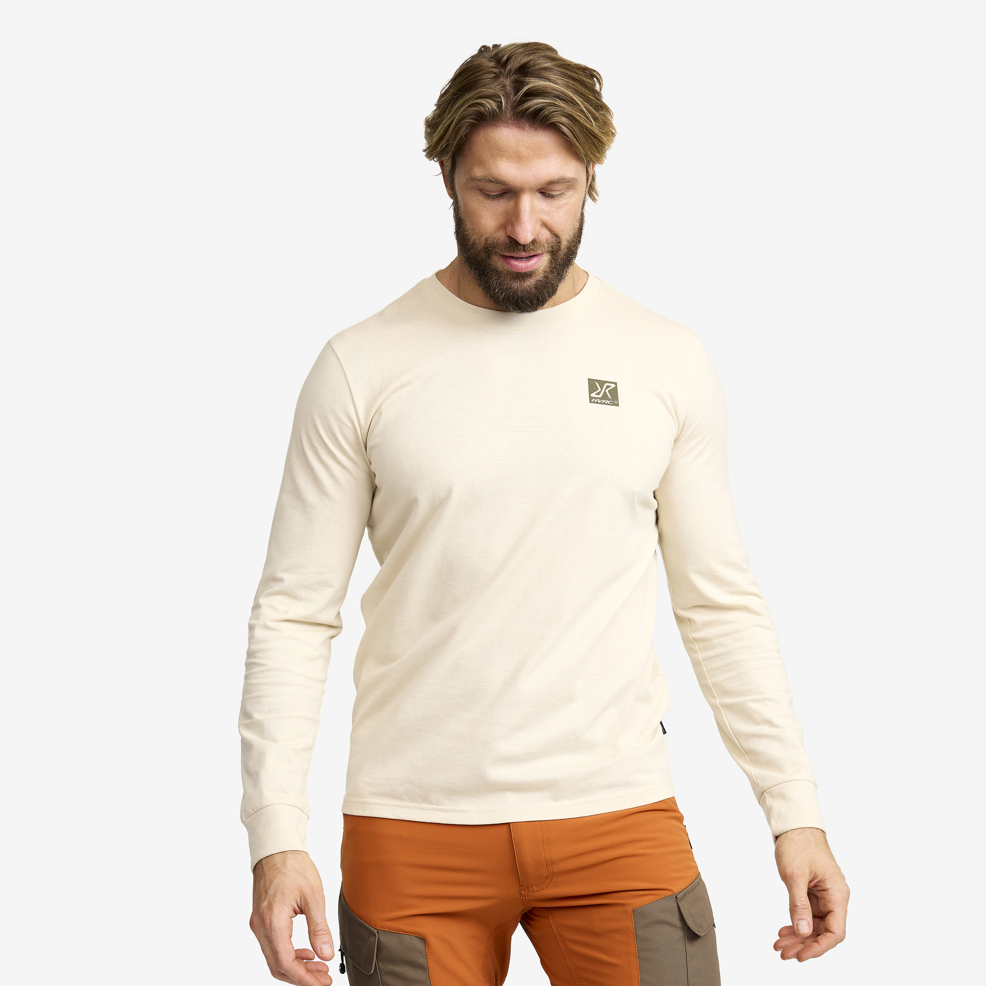 Easy Long-sleeved T-shirt – Herr – Oatmeal Storlek:L – Kläder > Tröjor > Skjortor & Långärmade Tröjor