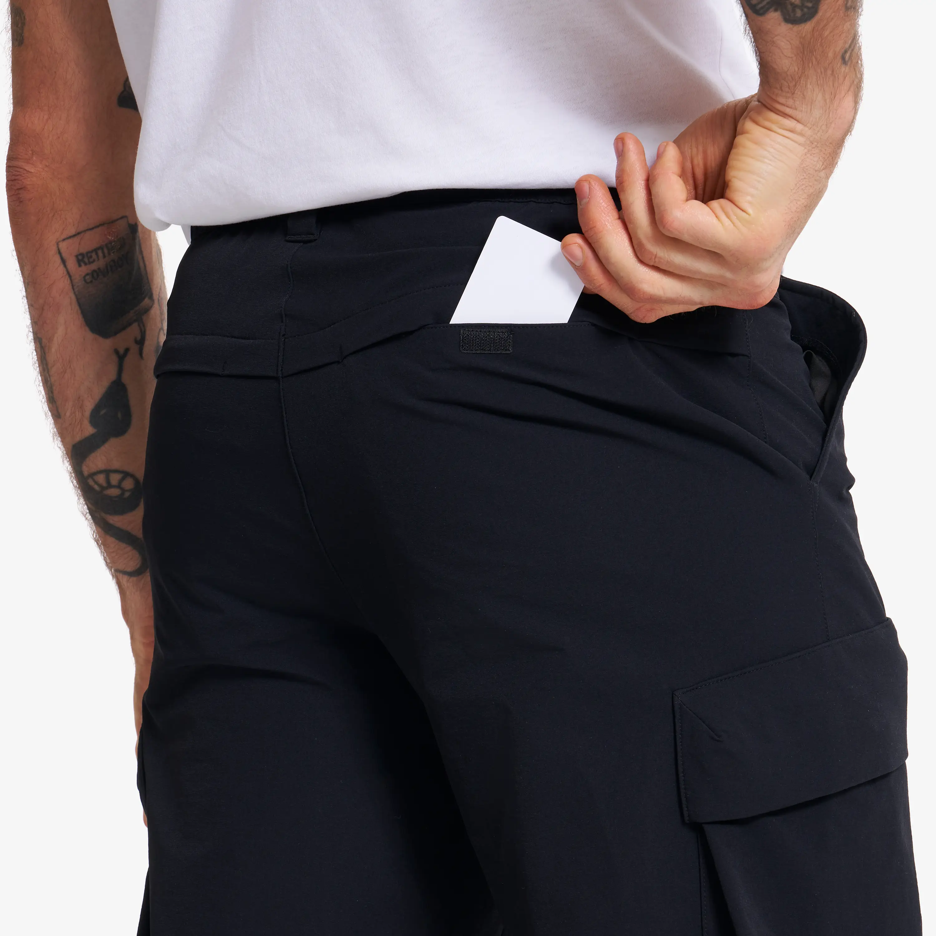 Zenith Wide Leg Cargo Pants Men Black | RevolutionRace