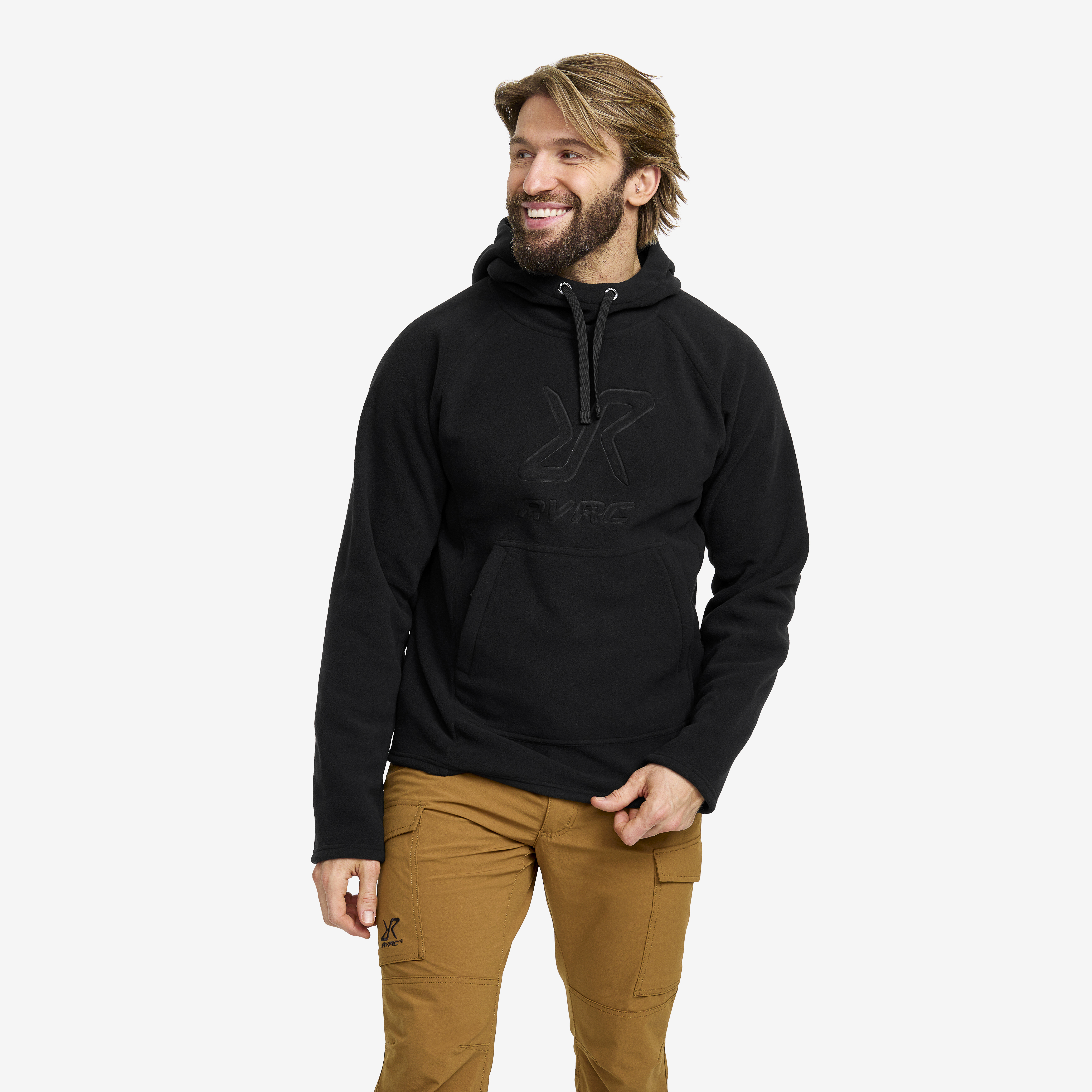 Polar Fleece Hoodie Herre Black