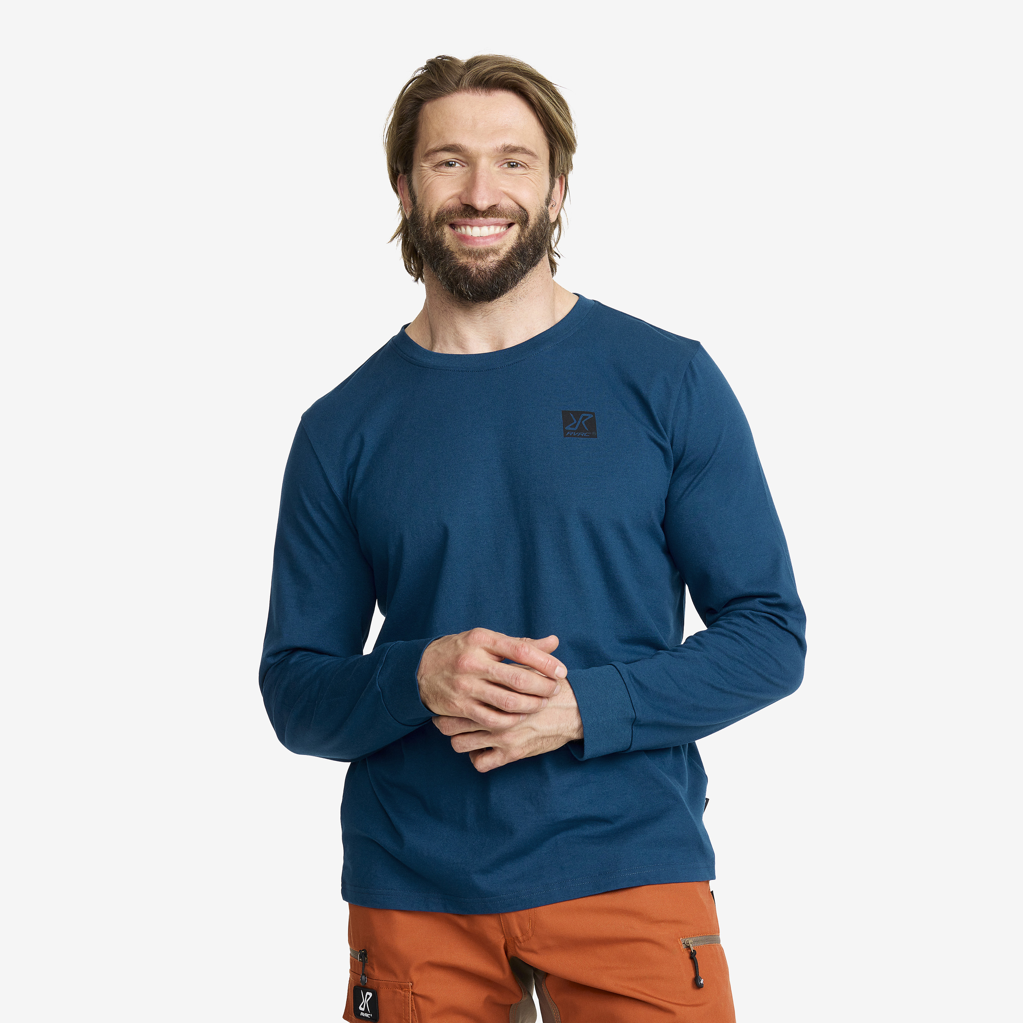 Easy Long-sleeved T-shirt Herre Blue Opal