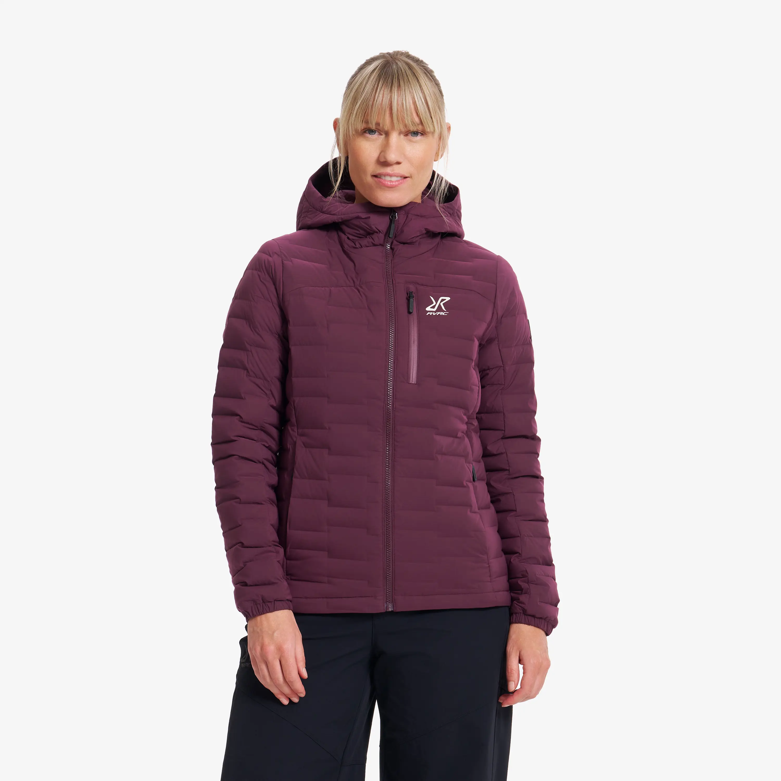 Flex Stretch Hooded Down Jacket Dame Winetasting