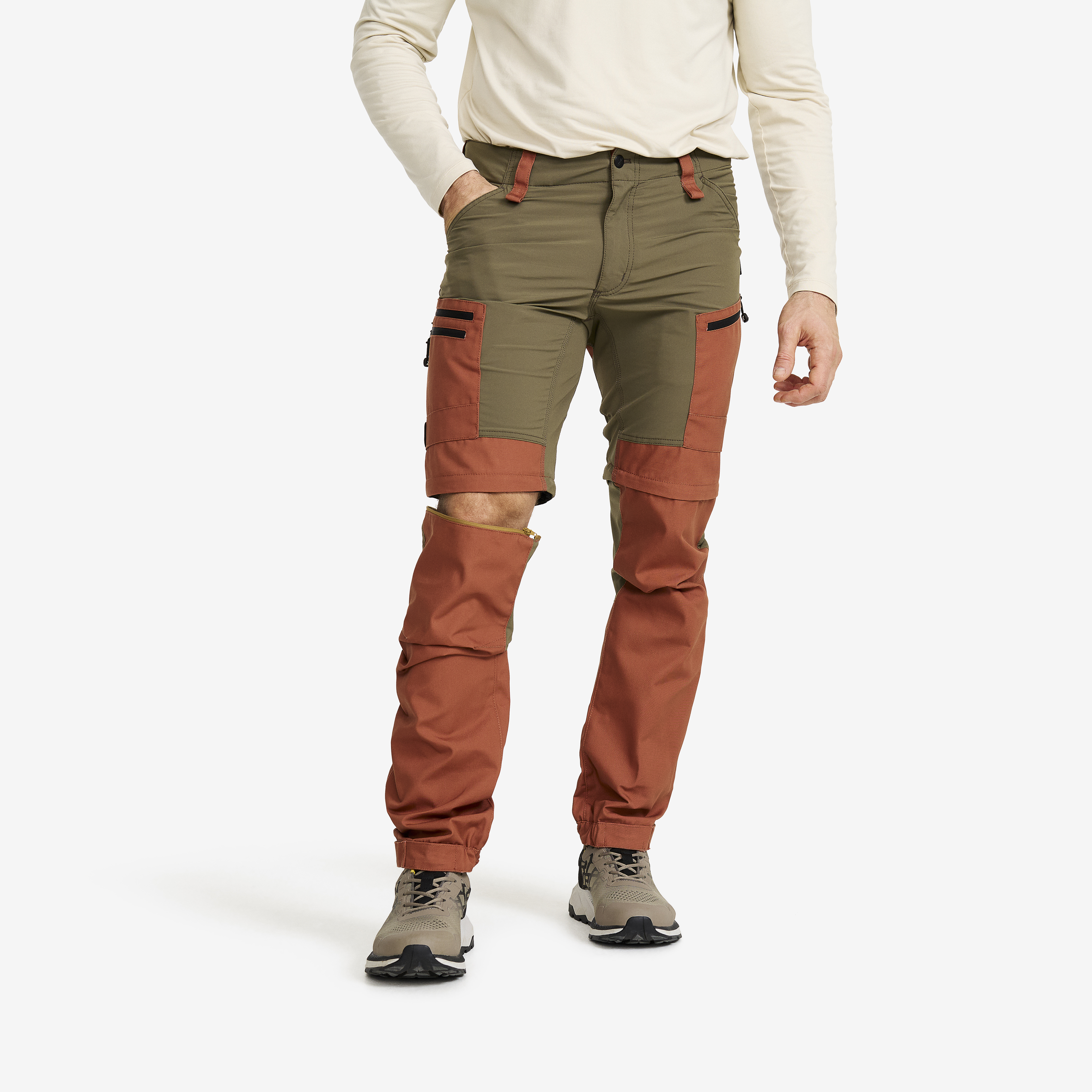 RVRC GP Pro Zip-off Pants Dusty Orange/Light MossGray Uomo,