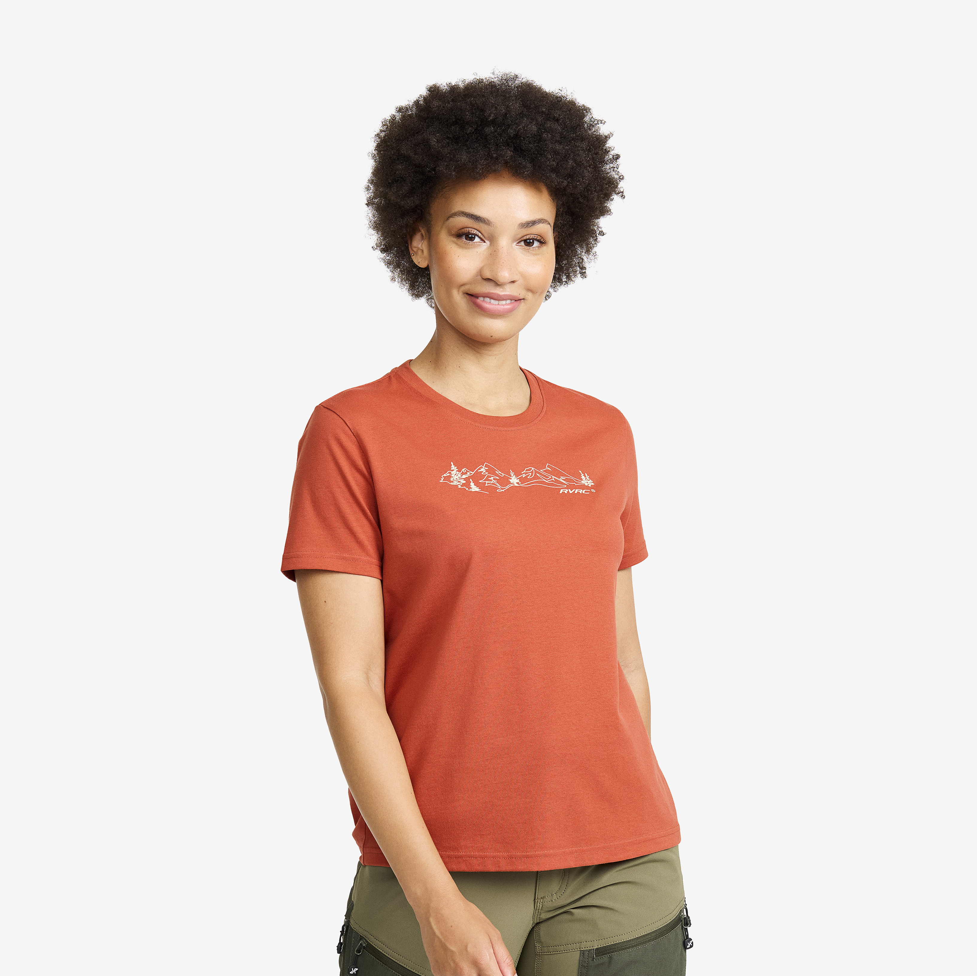 Easy Graphic Forest Lines T-shirt Dame Bruschetta