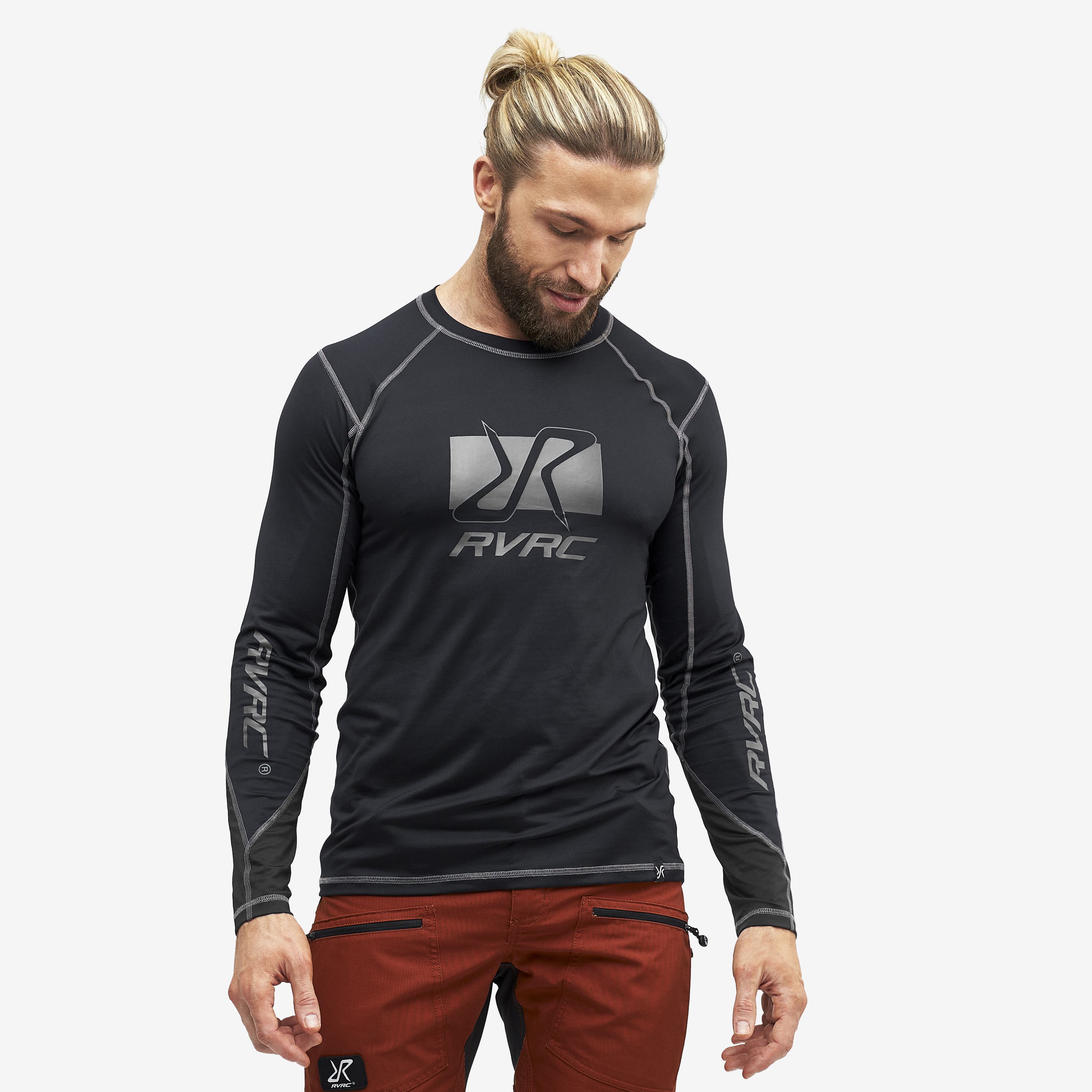 Trail Long-Sleeved Top Black Homme