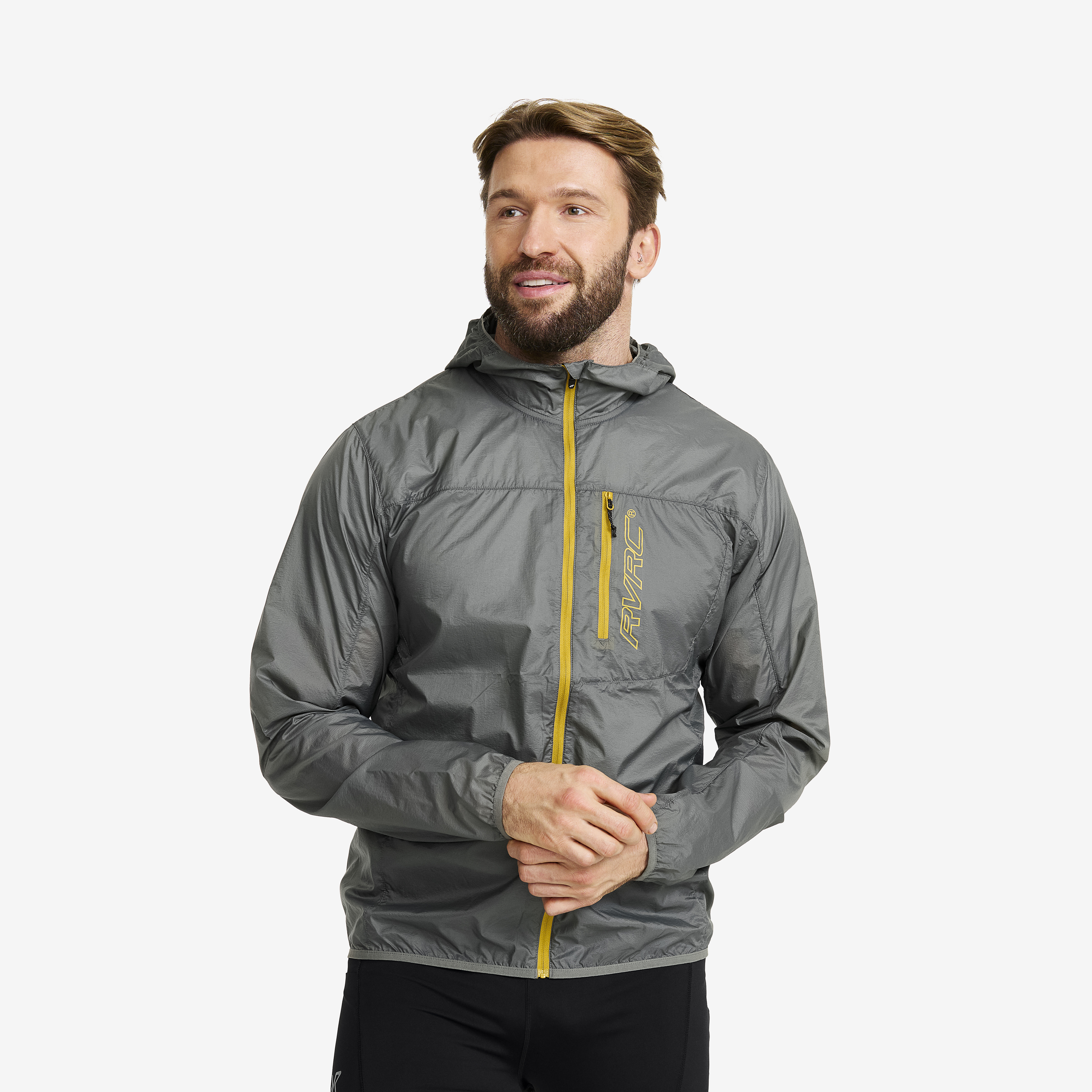 Speed Hooded Windbreaker Castor Gray Men,