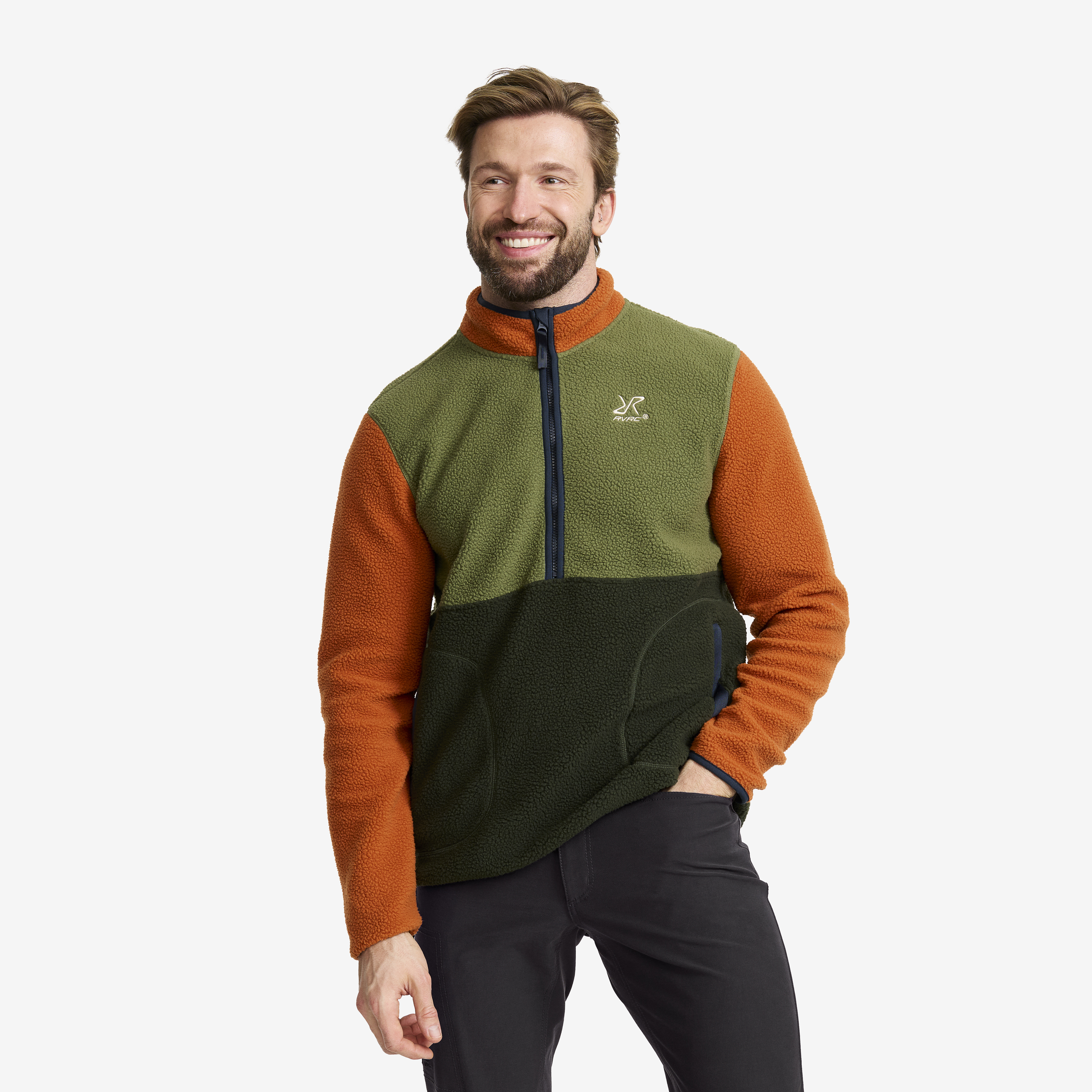 Canyon Half-zip Pile Fleece Terracotta Brown/Cypress Herre