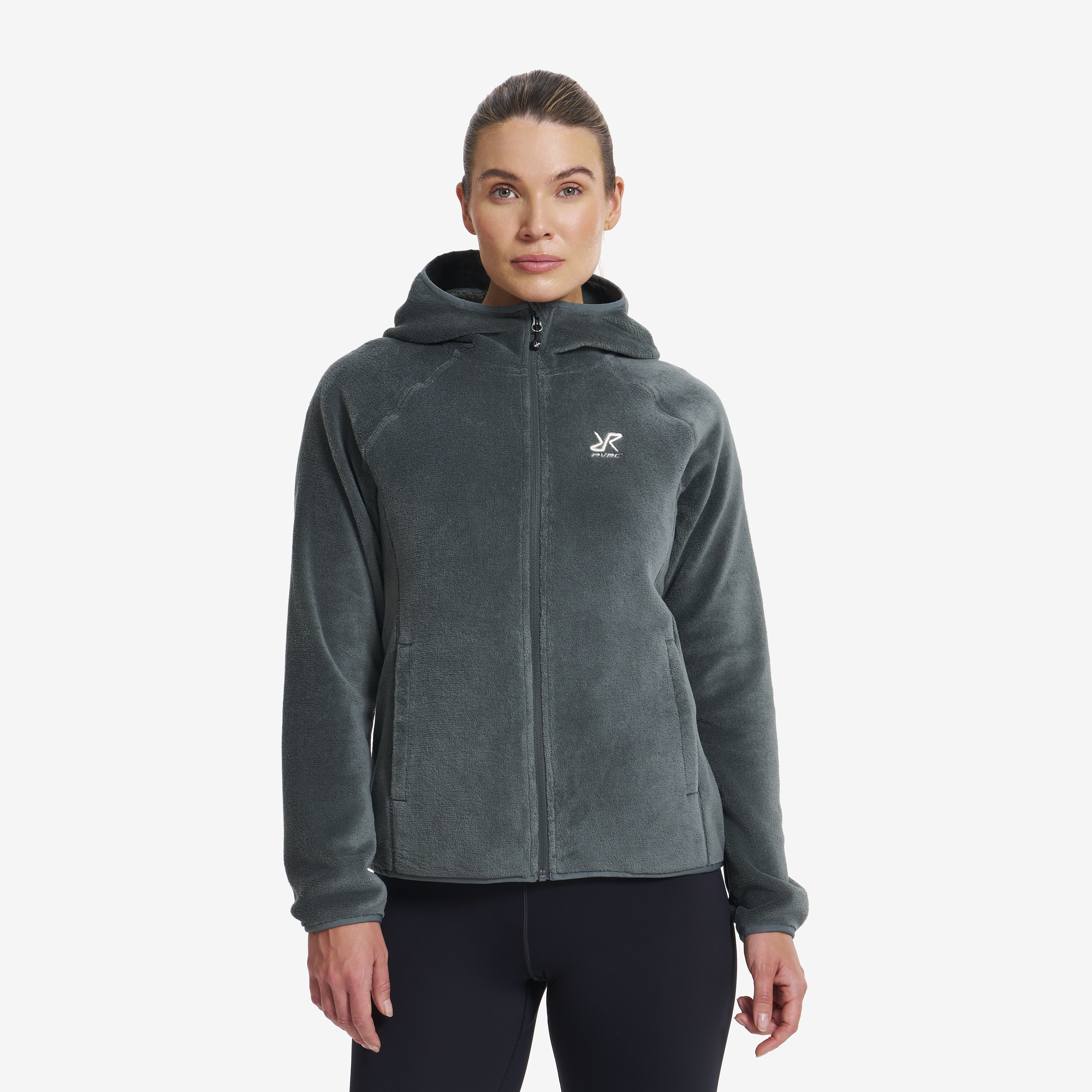 Fog Fluffy Hooded Fleece Balsam Green Dames, 
