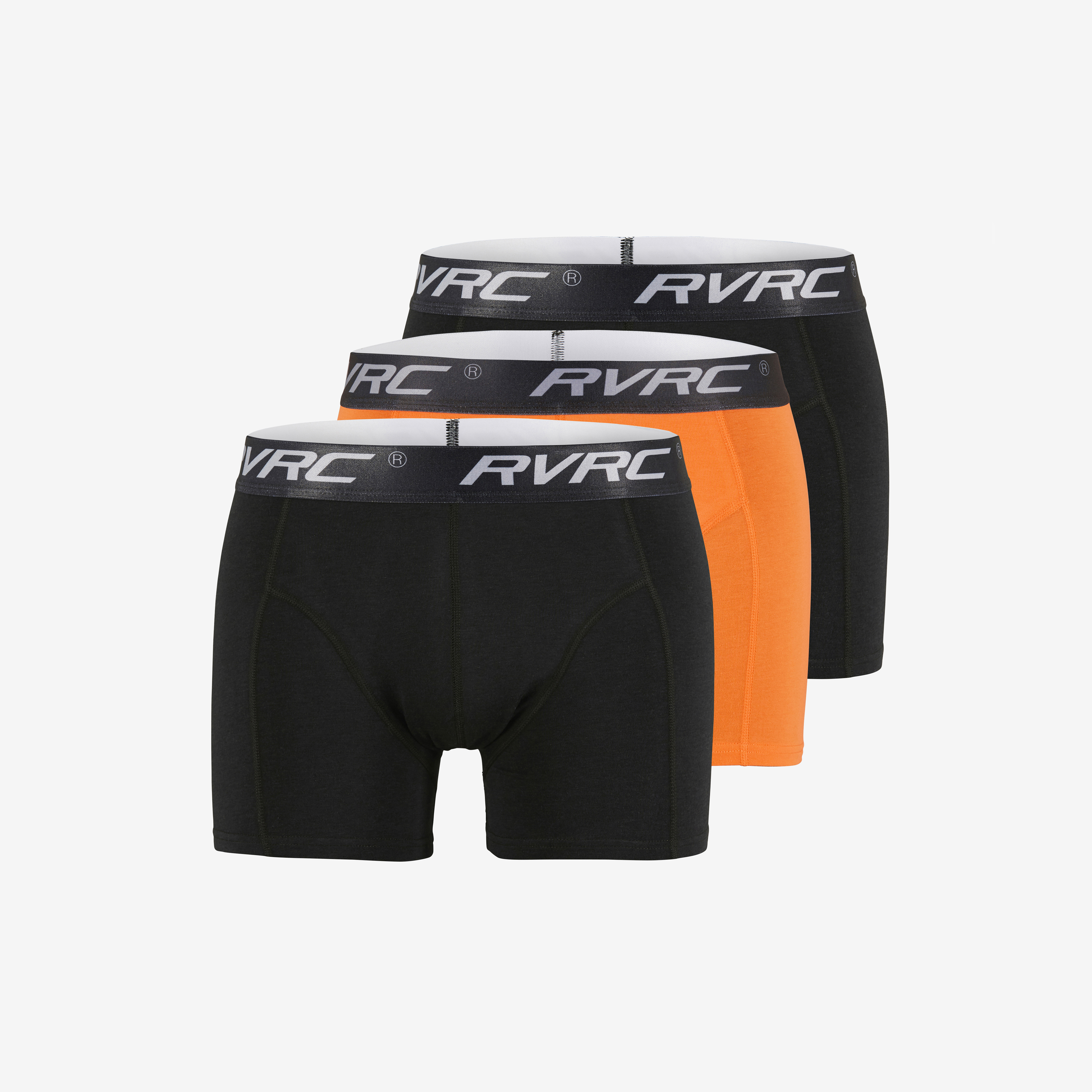 3-pack Bamboo Boxers Black/Orange Hombres