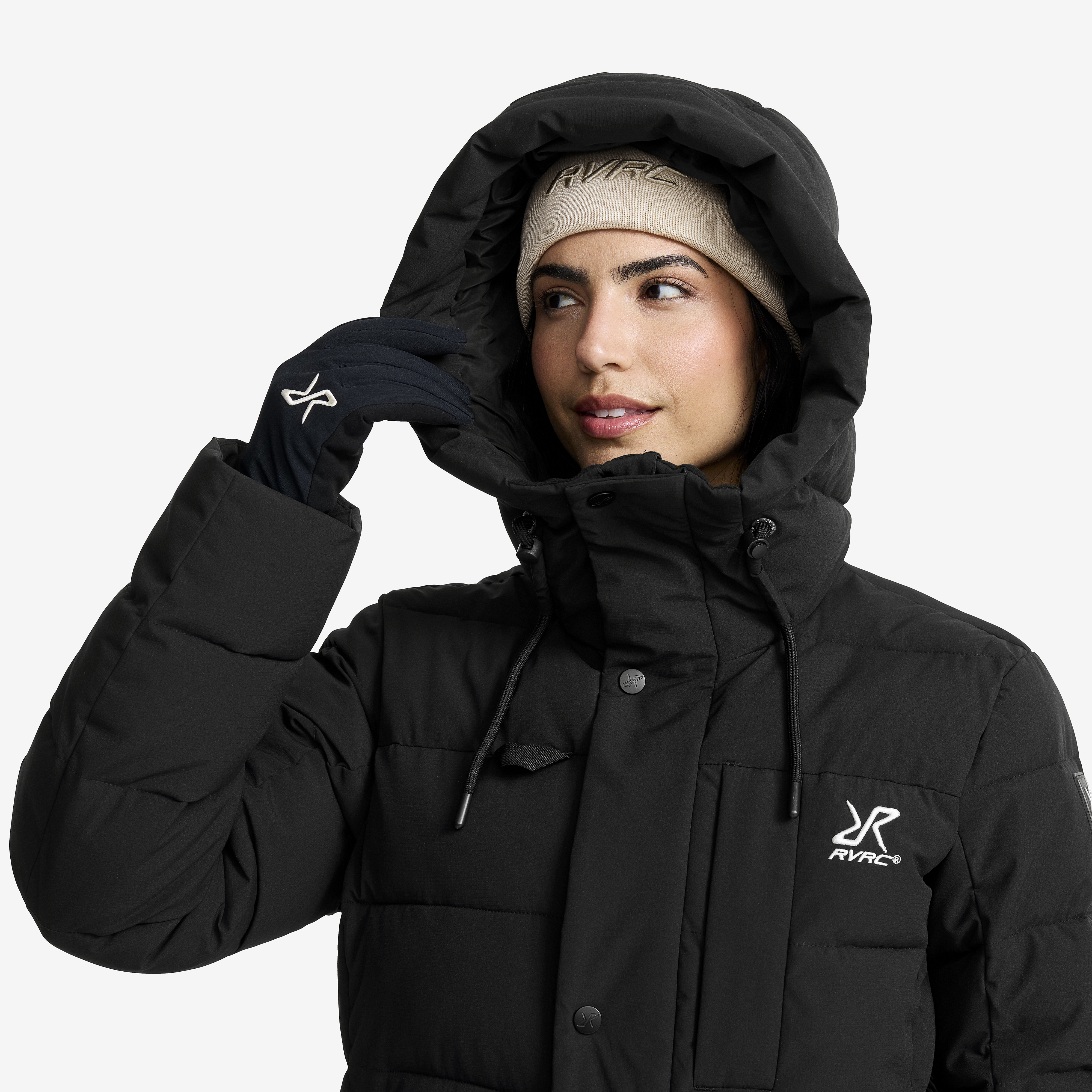 WOMENS WARM 3D LOGO PARKA Sサイズ Scenic Insulated Long Parka Women Black | RevolutionRace