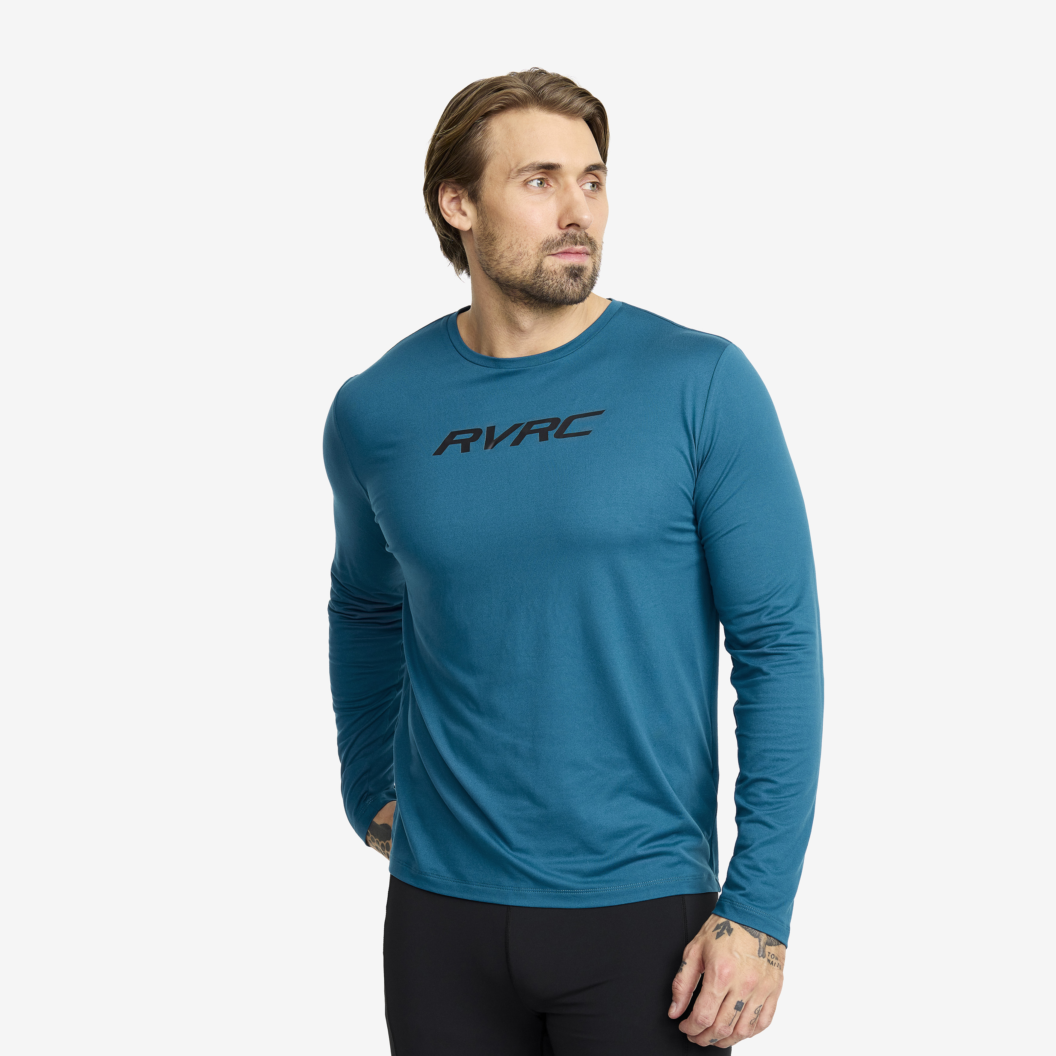 Mission Logo Long-sleeved T-shirt – Herr – Moroccan Blue Storlek:3XL – Herr > Tröjor > Skjortor & Långärmade Tröjor