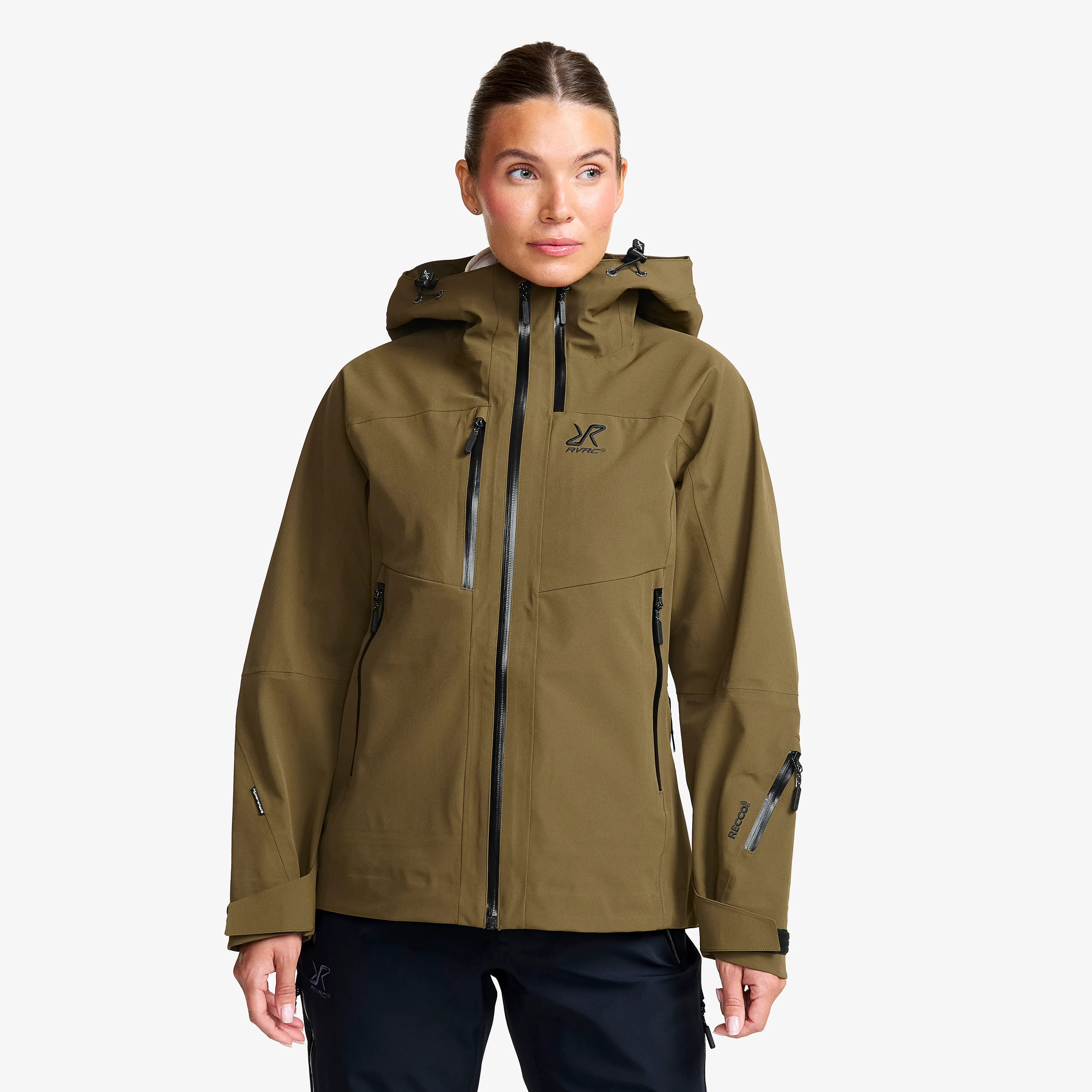 Cyclone 3L Shell Jacket Dark Olive Femme, 