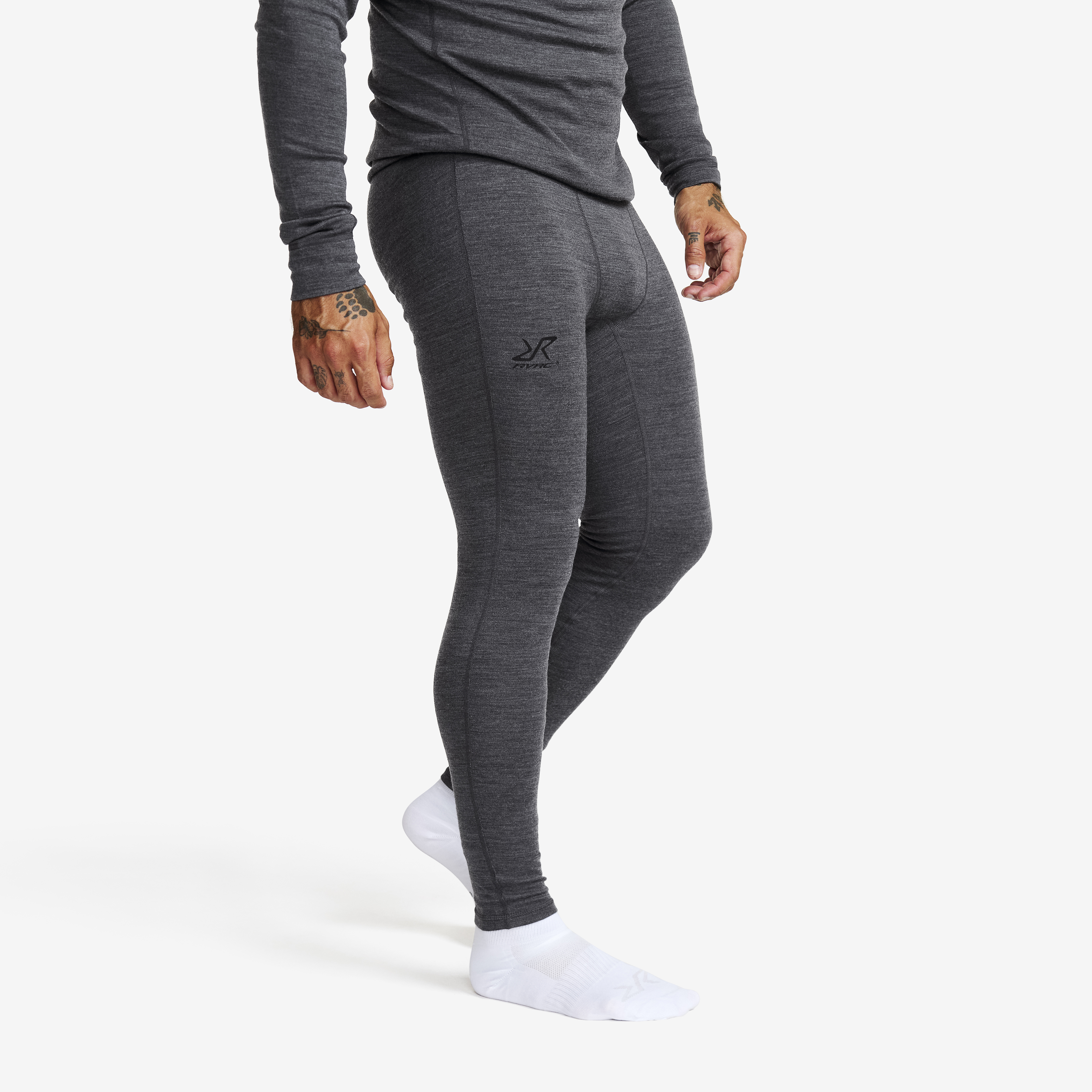 Route Merino Warm Base Layer Pants Herr Dark Grey Melange, :L