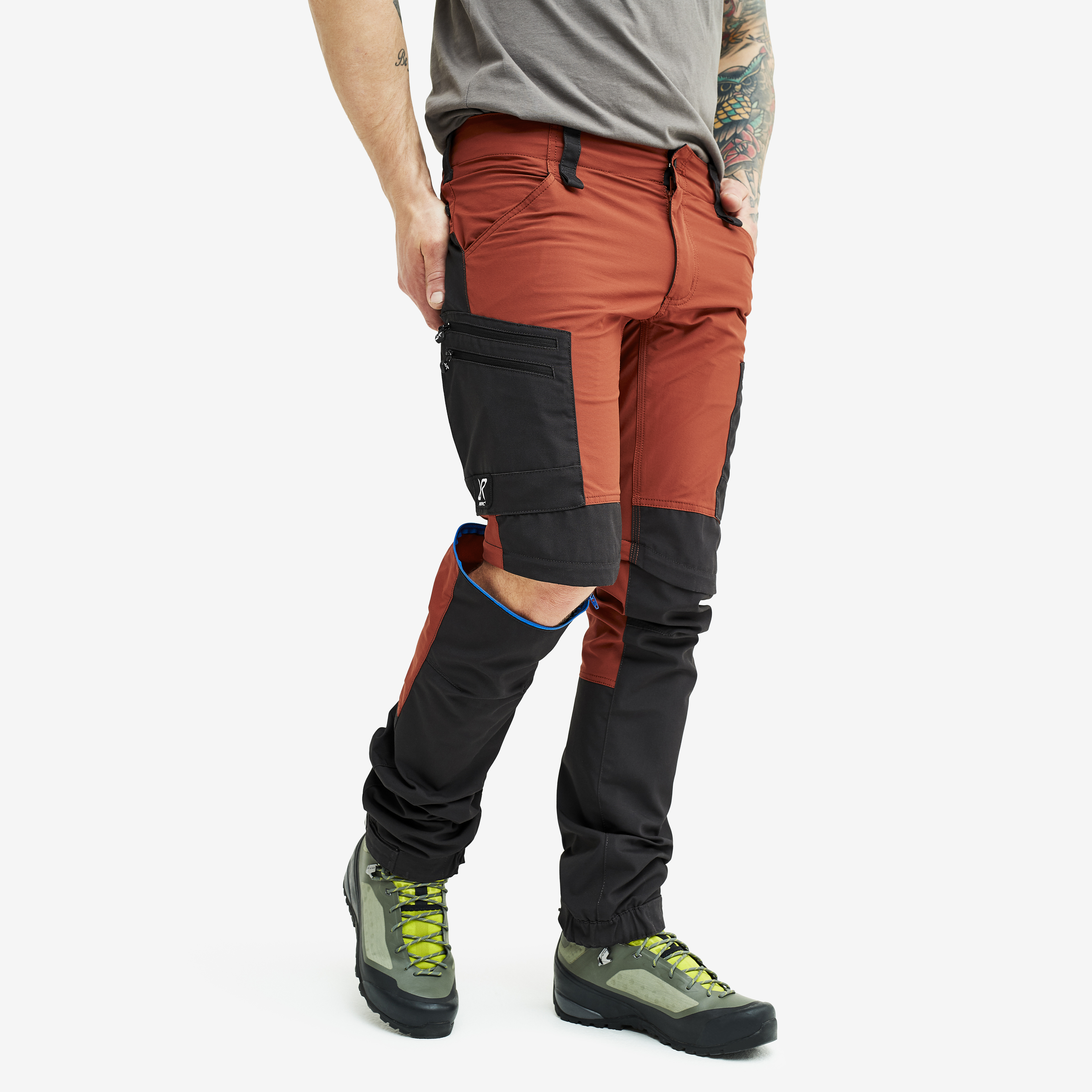 RVRC GP Pro Zip-off turistické kalhoty pro muže v oranžové barvě