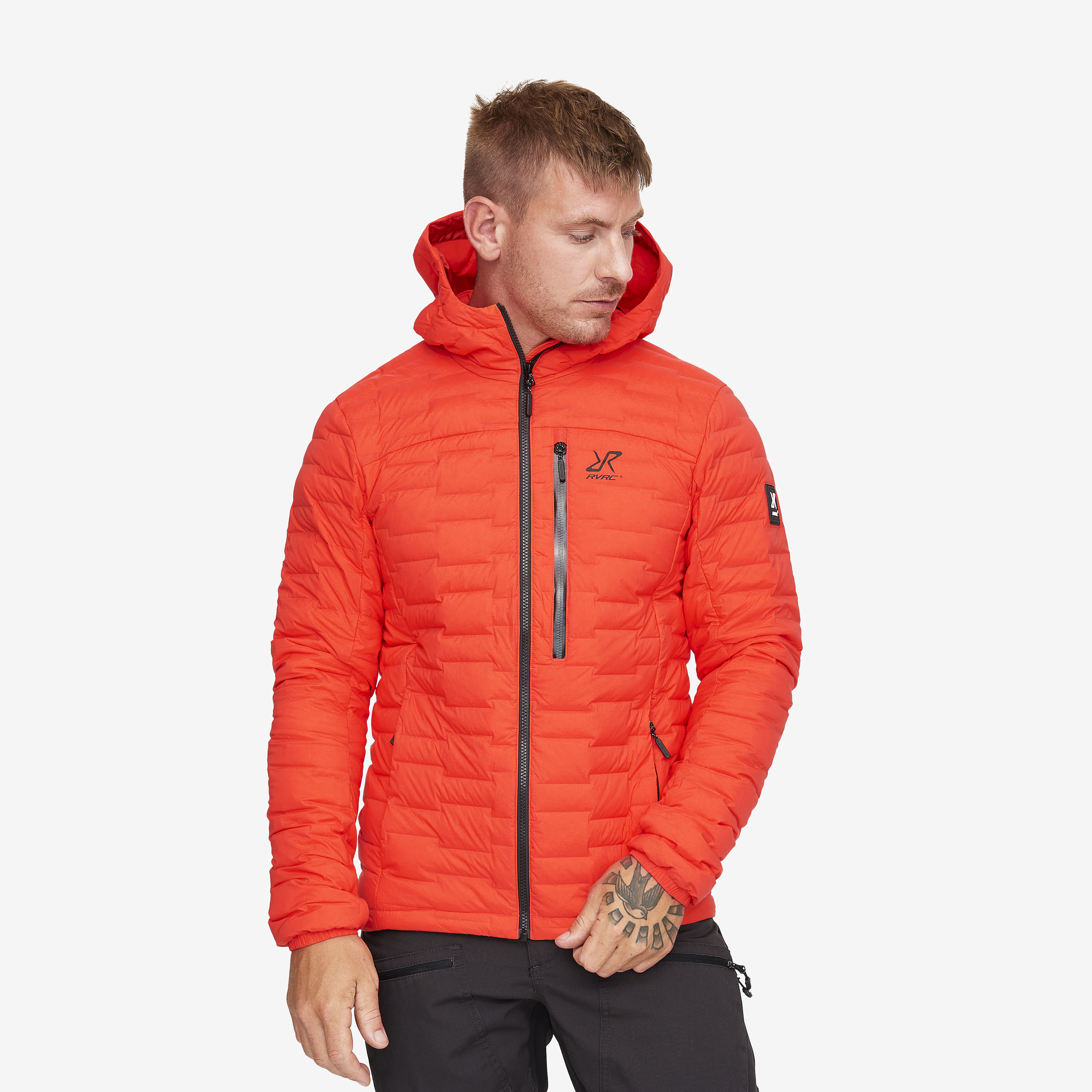 Flex Down Jacket Miehet Mandarin Red Koko:S – Ulkoilutakki Kuoritakki & Tuulitakki