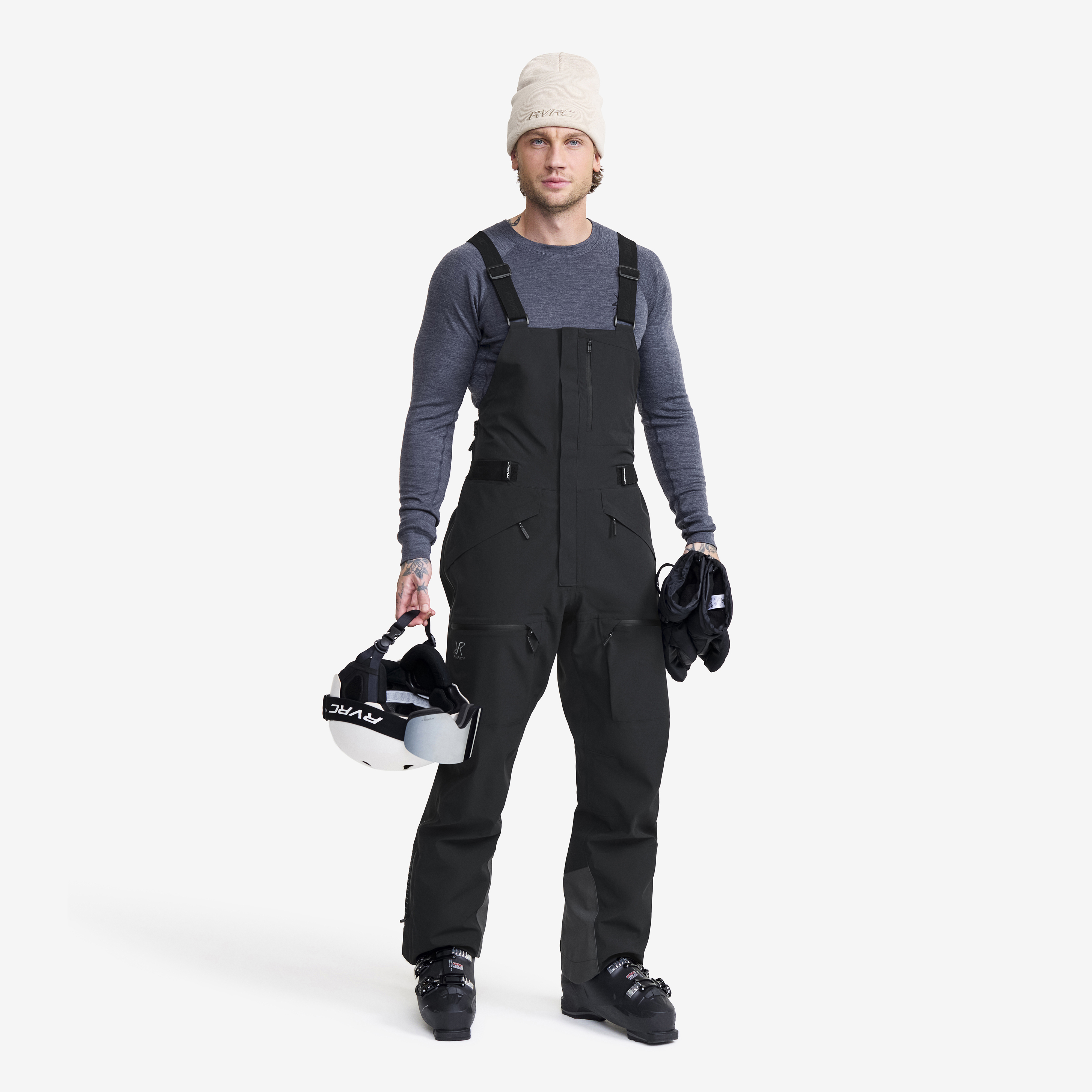 Atlas 3L Ski Bib Pants Herr Black, :XS