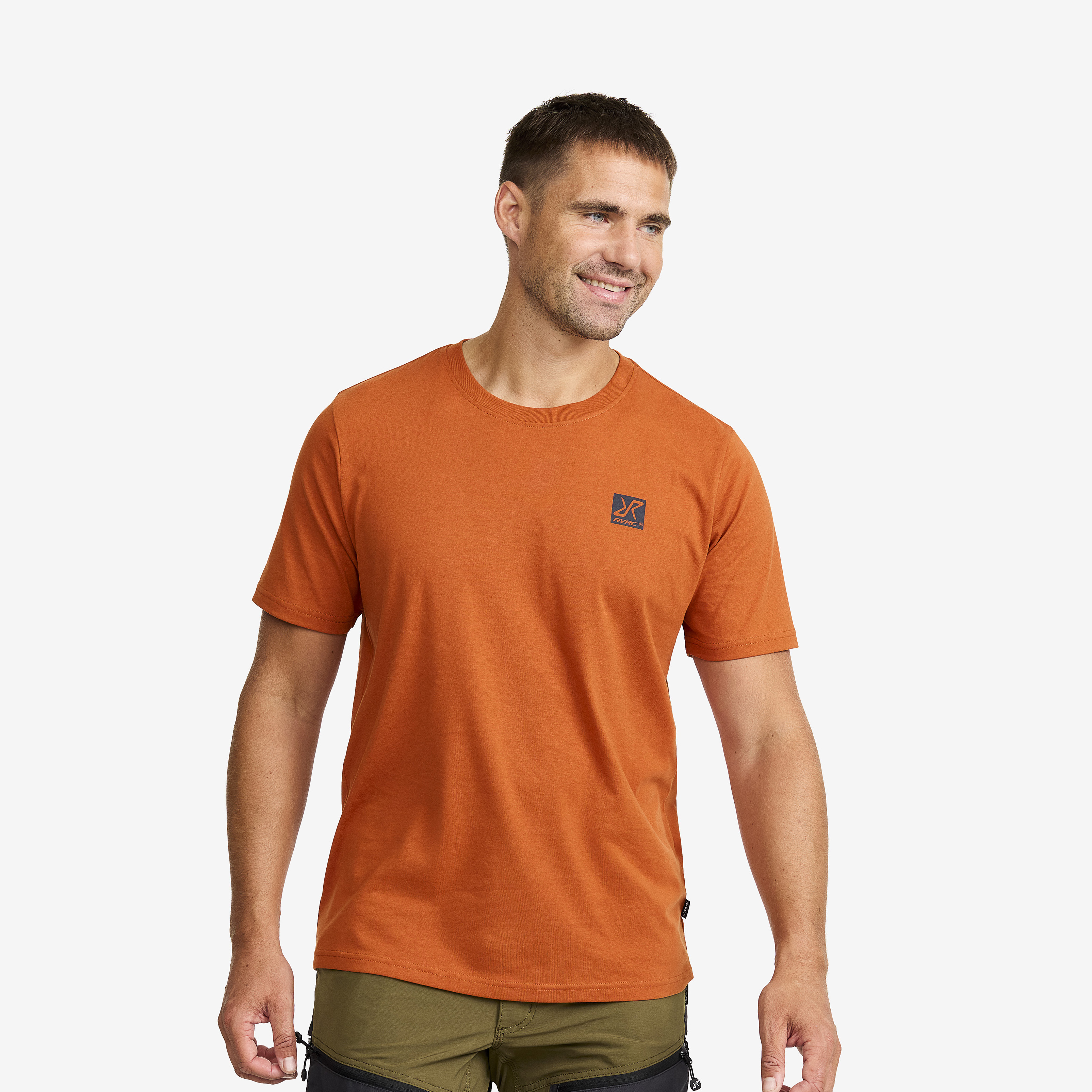 Easy Graphic Nature Lines T-shirt Herre Terracotta Brown