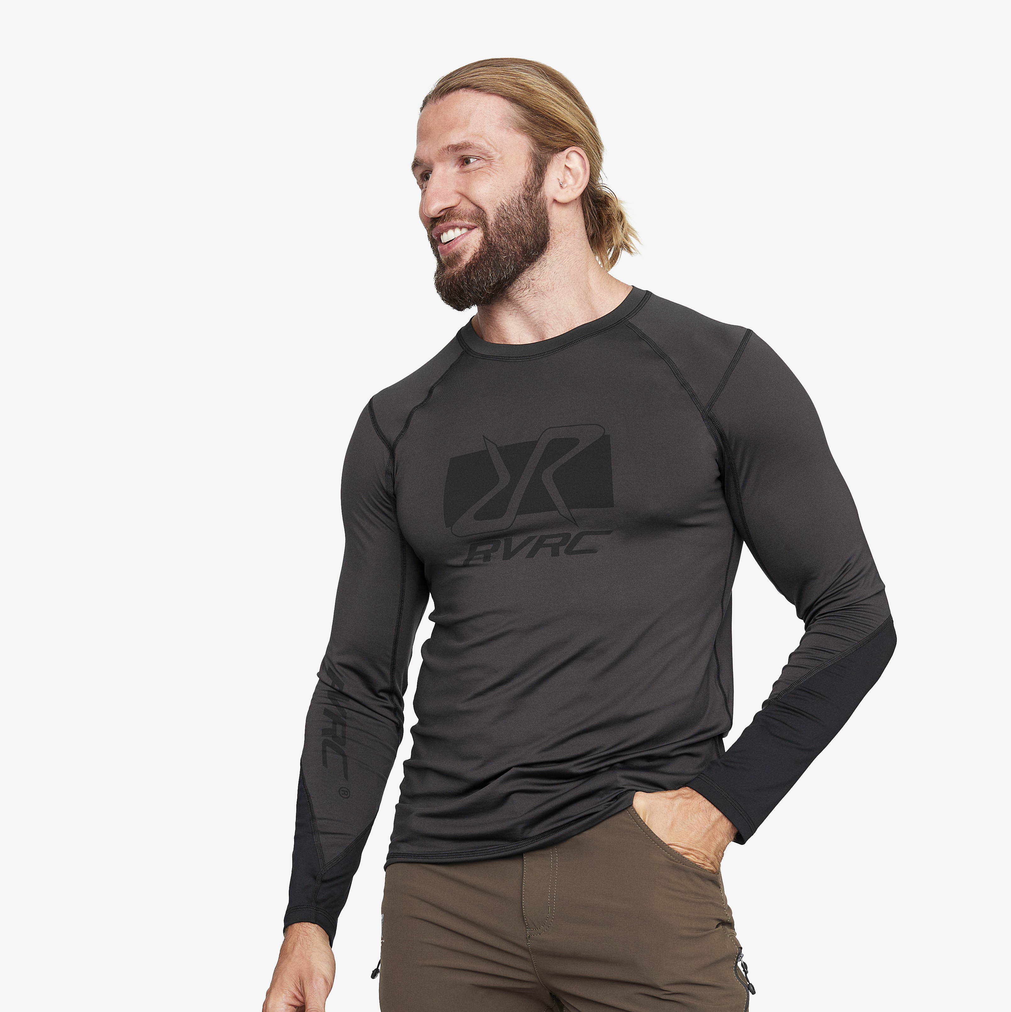 Trail Long Sleeve Tee Anthracite/Black