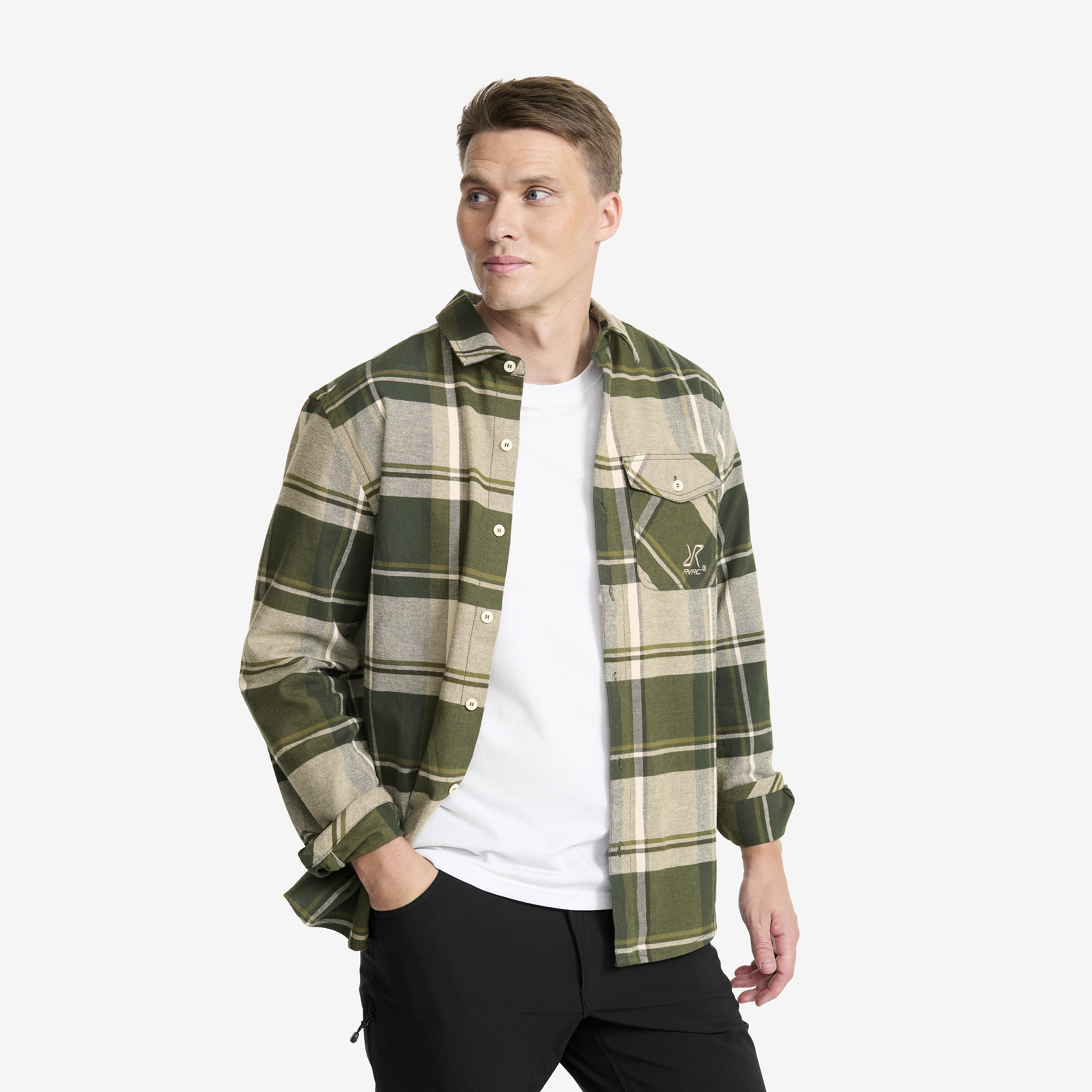 Nevada Flannel Shirt Rosin Green/Peyote Heren, 