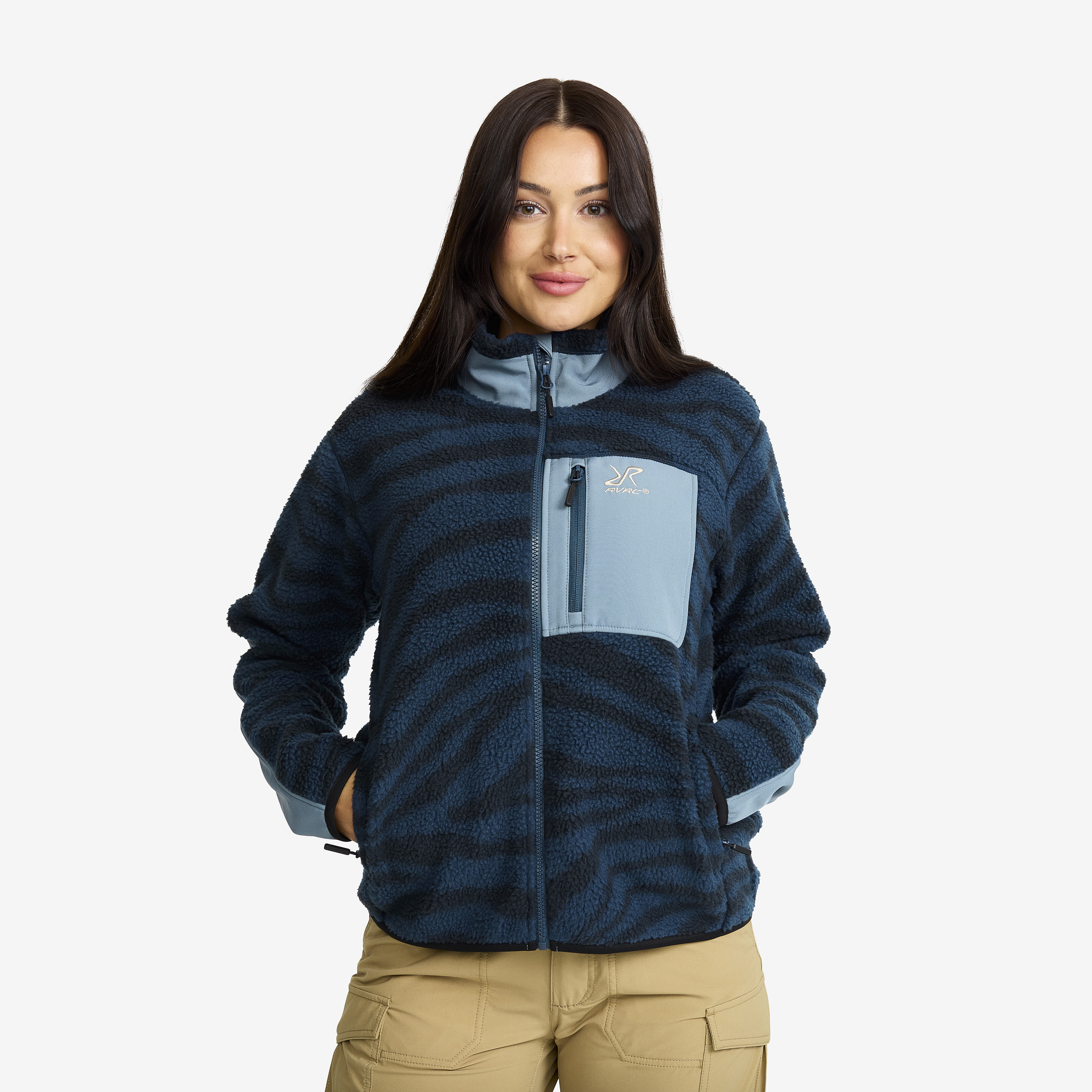 High Pile Fleece Moonlit Ocean/Blueberry Curved Nature Women,
