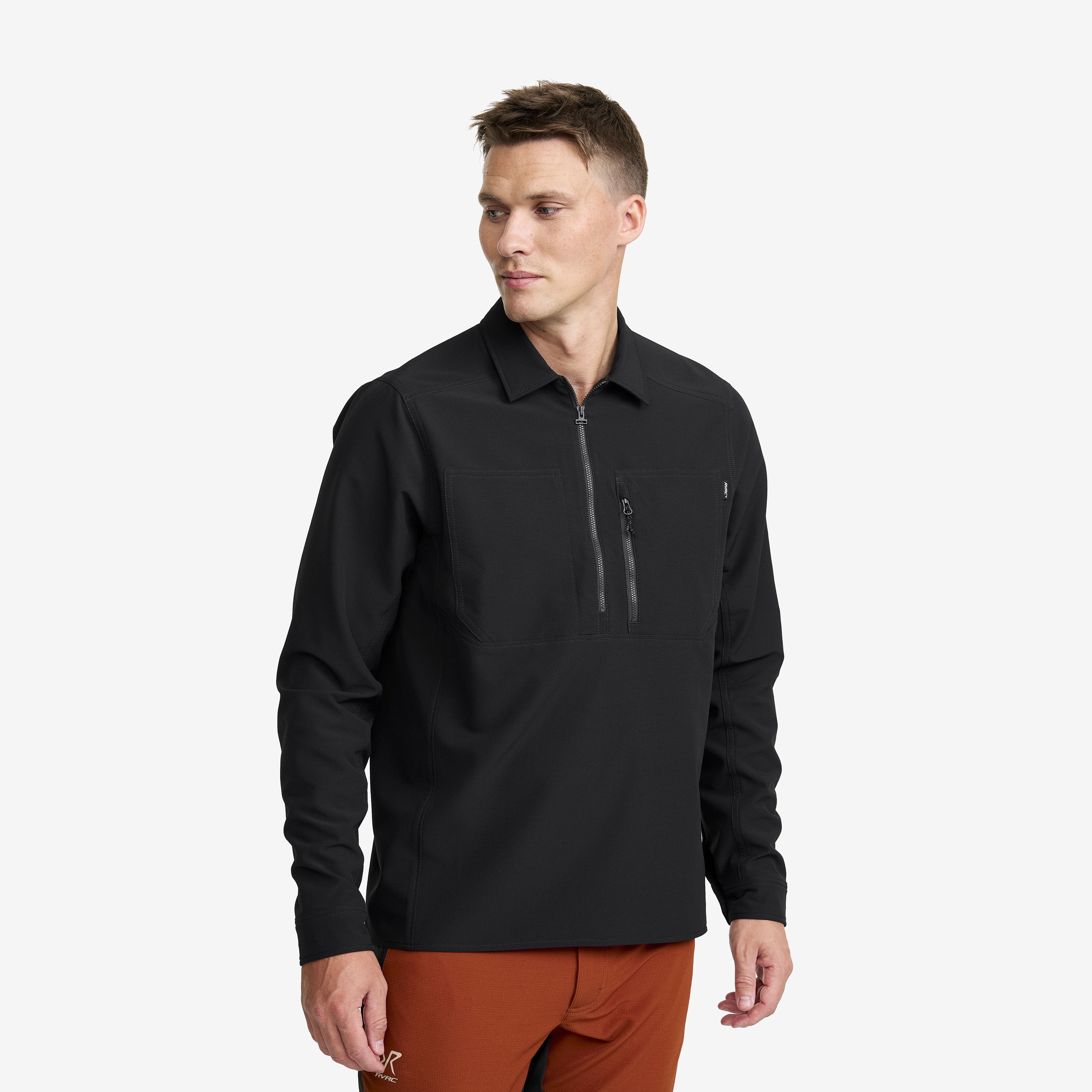 Ridge Half-zip Stretch Shirt Black Heren,