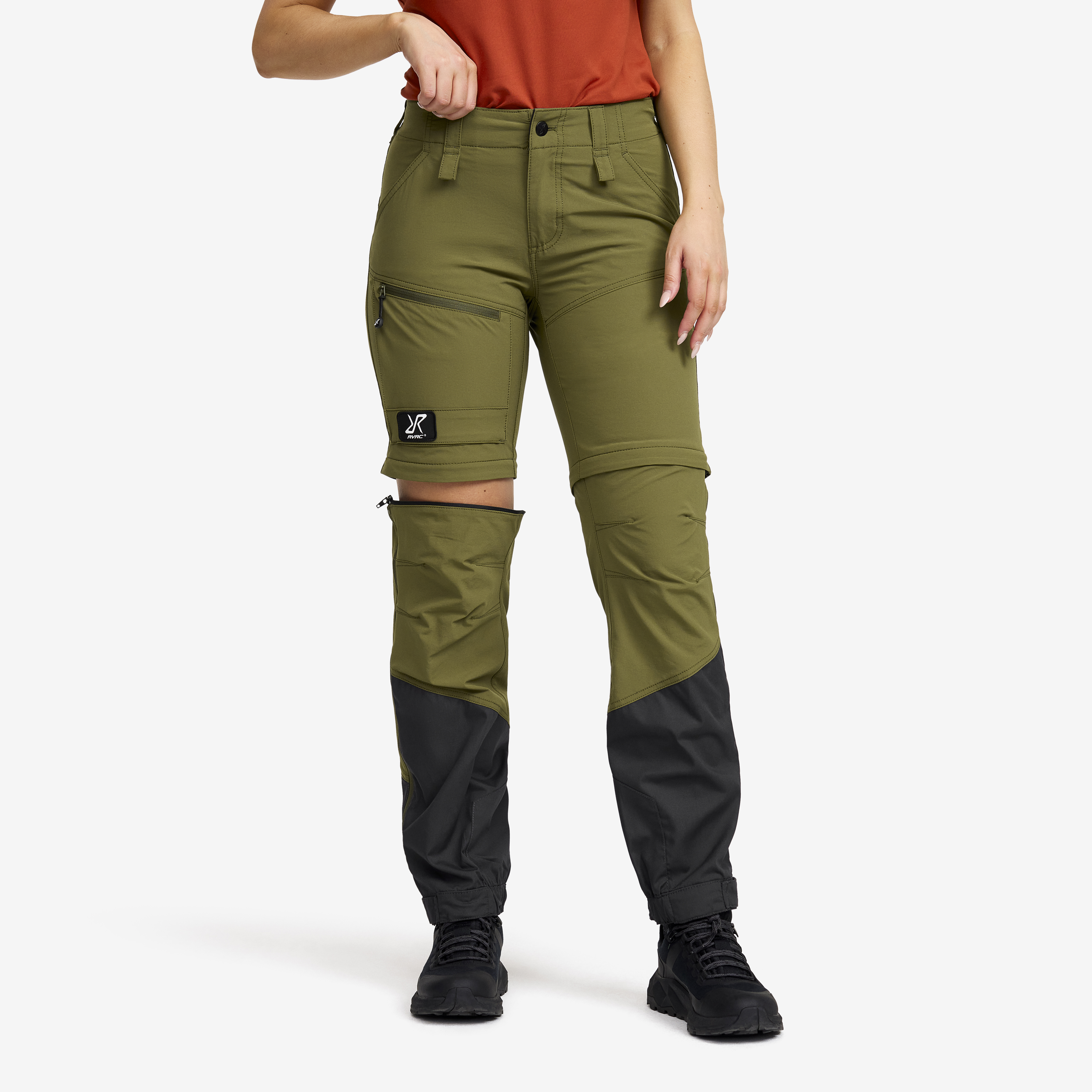 RVRC GP Pro Stretch Zip-Off Pants  Dam Burnt Olive/Anthracite, :XL
