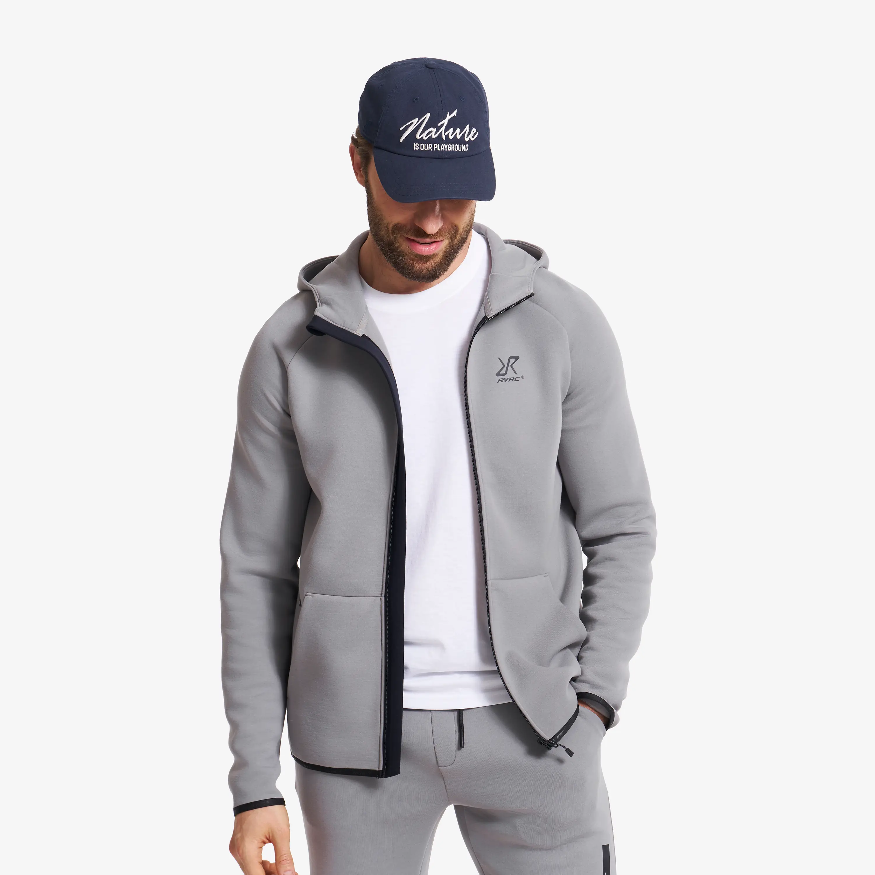 Street Scuba Full-zip Hoodie Frost Gray Miehet, 