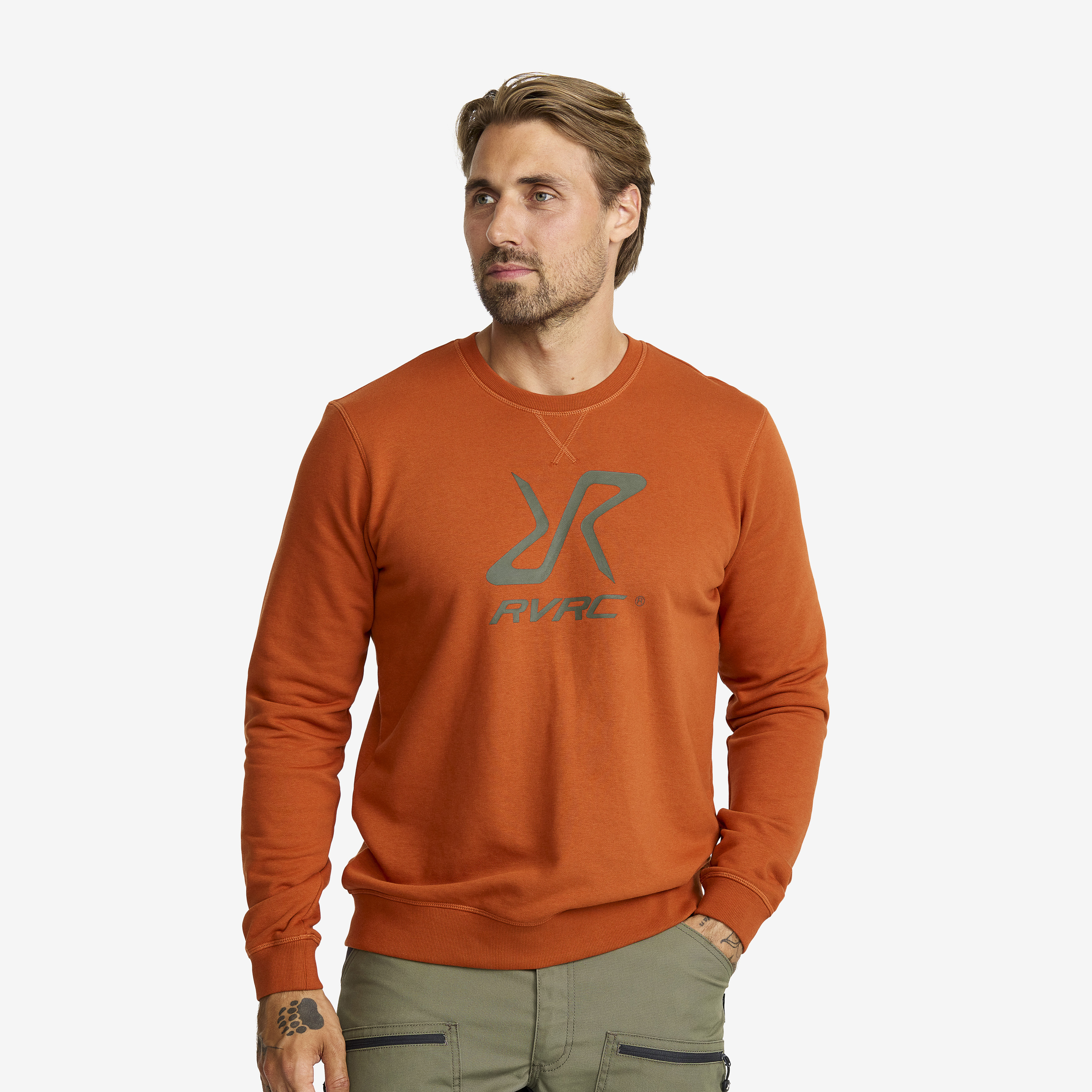 RVRC Sweatshirt Miehet Terracotta Brown Koko:L – Miehet > Paidat > Flanellipaidat & Pitkähihaiset Paidat