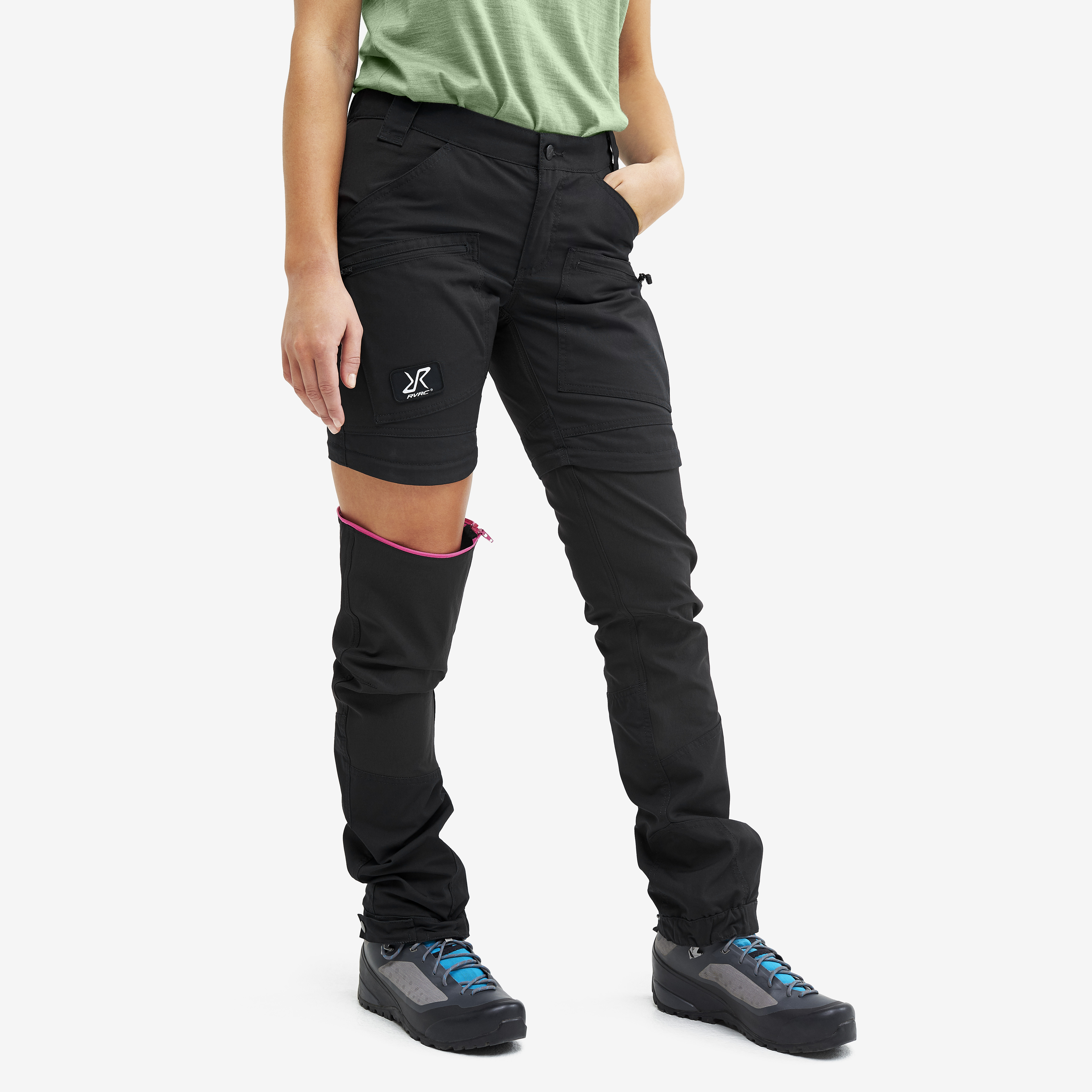 Nordwand Pro Zip-off hiking trousers for women in black
