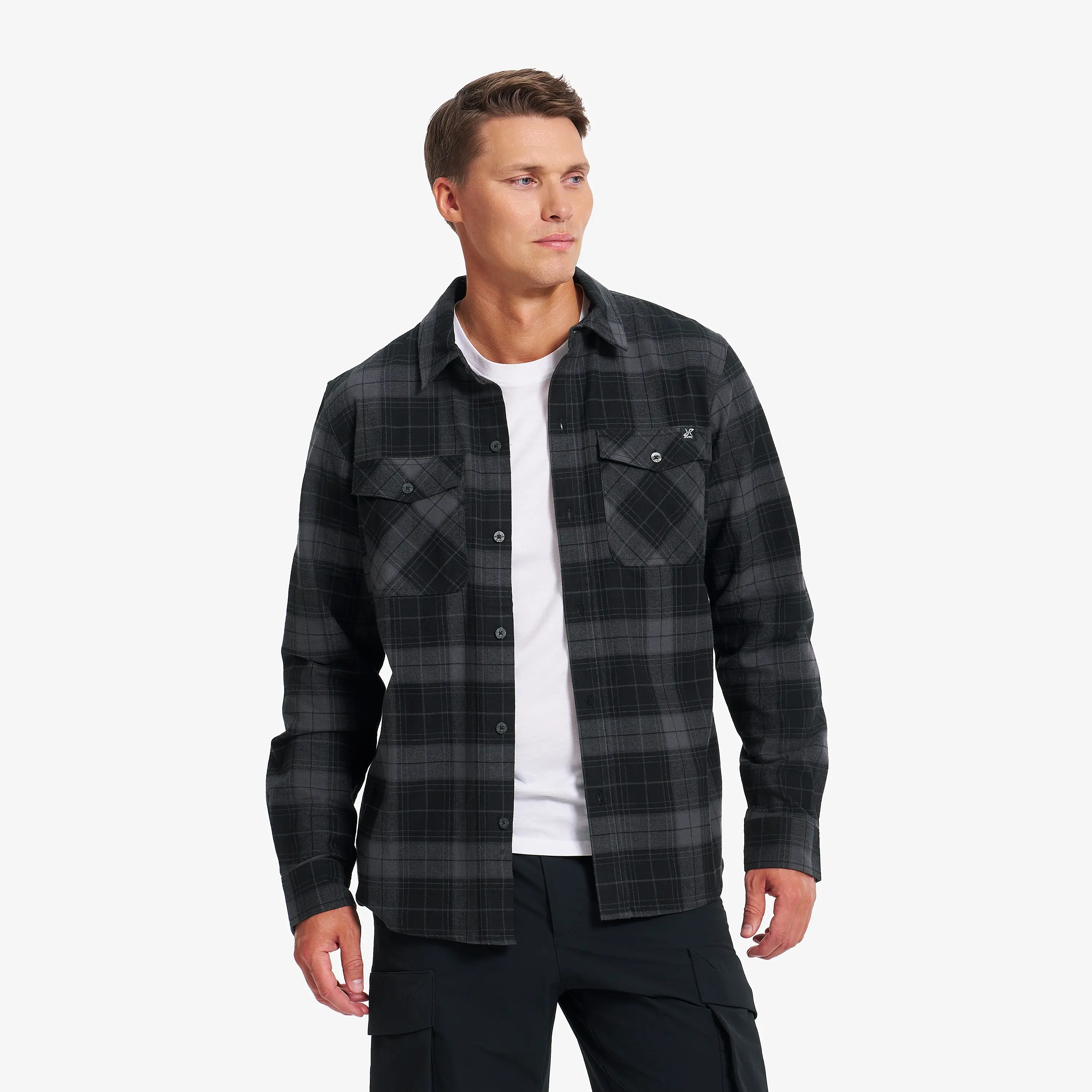 Bonfire Flannel Shirt Black/Anthracite Uomo, 