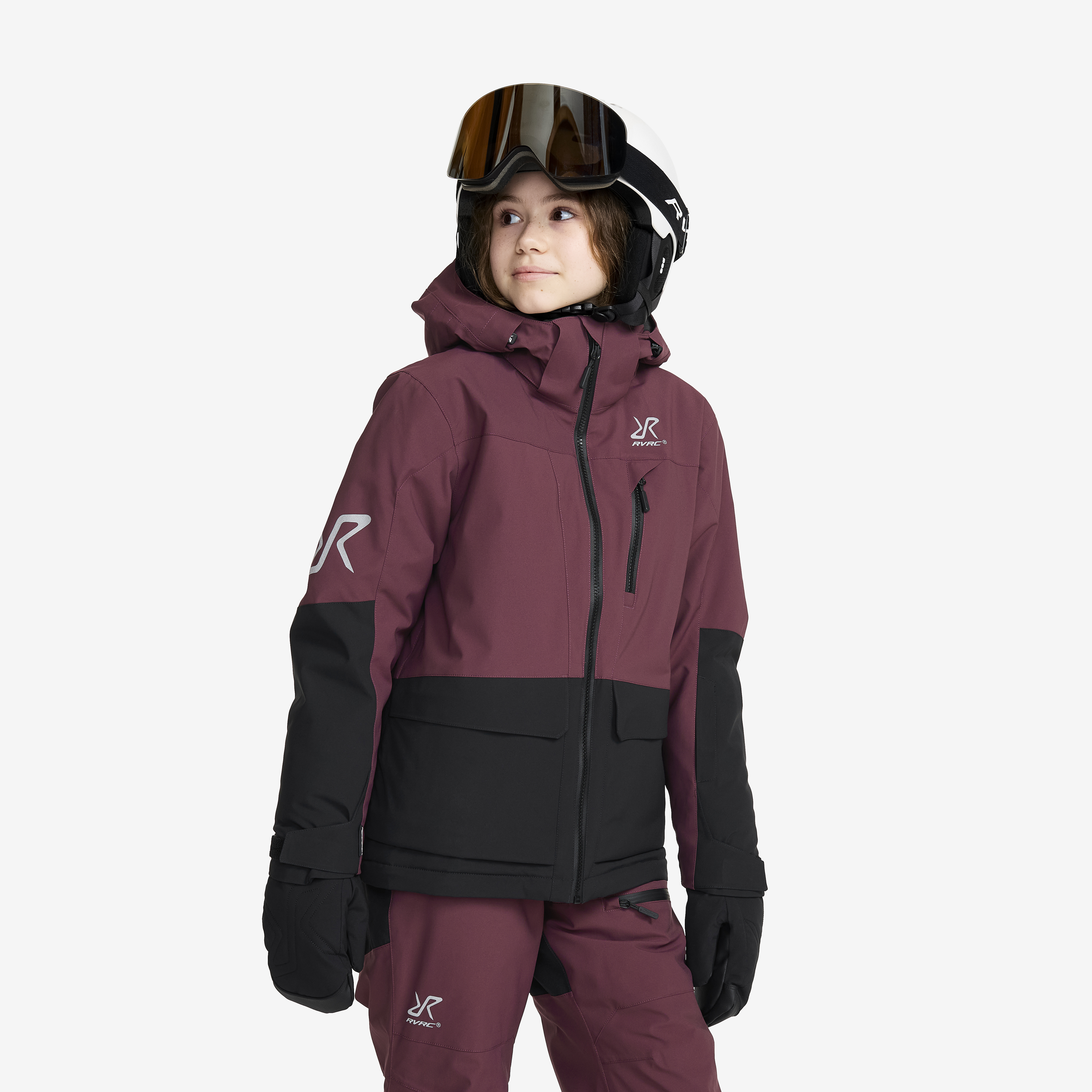 AccXel Insulated 2L Ski Jacket Teens Mauve Wine/Black, :158
