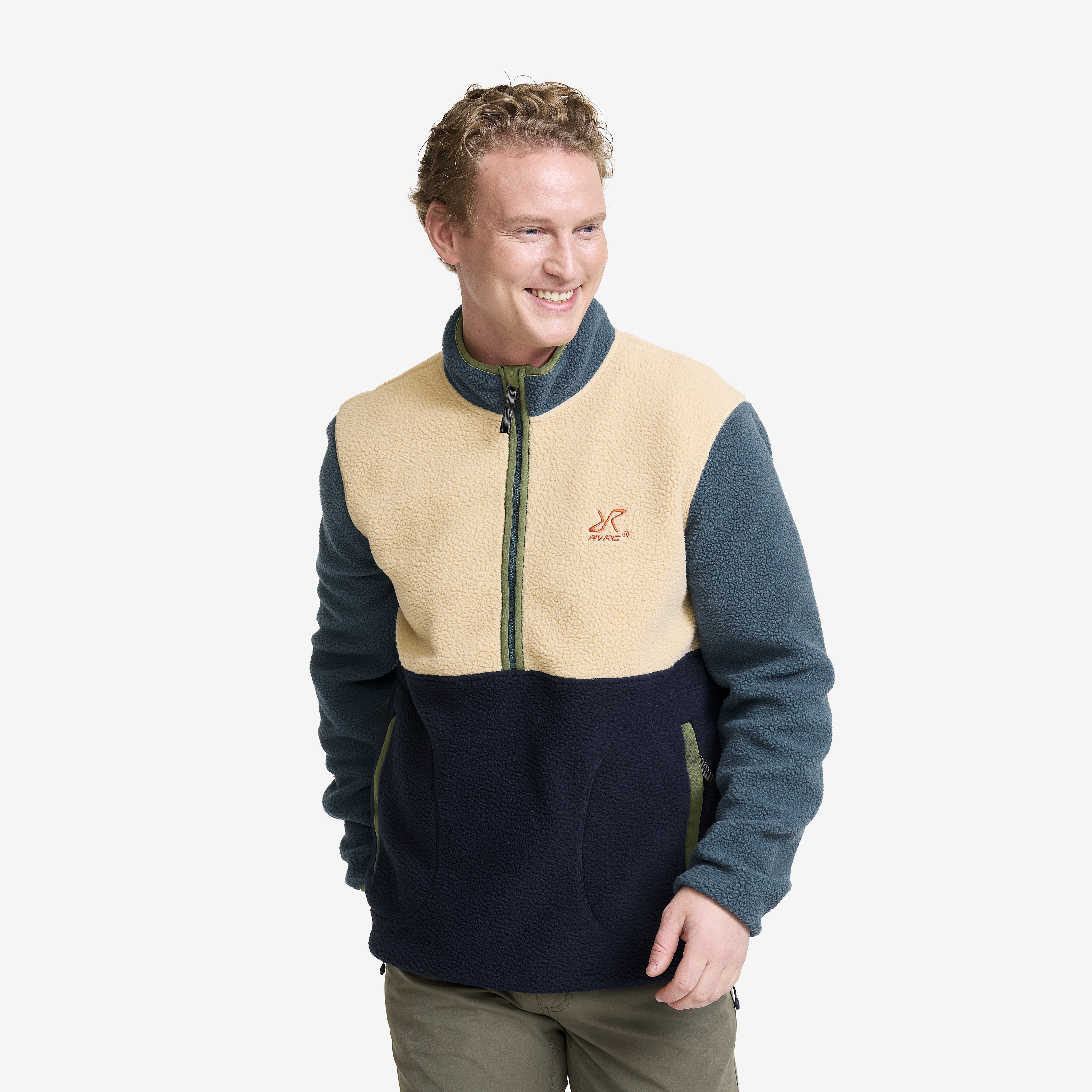 Canyon Half-zip Pile Fleece Orion Blue/Safari Beige Herr