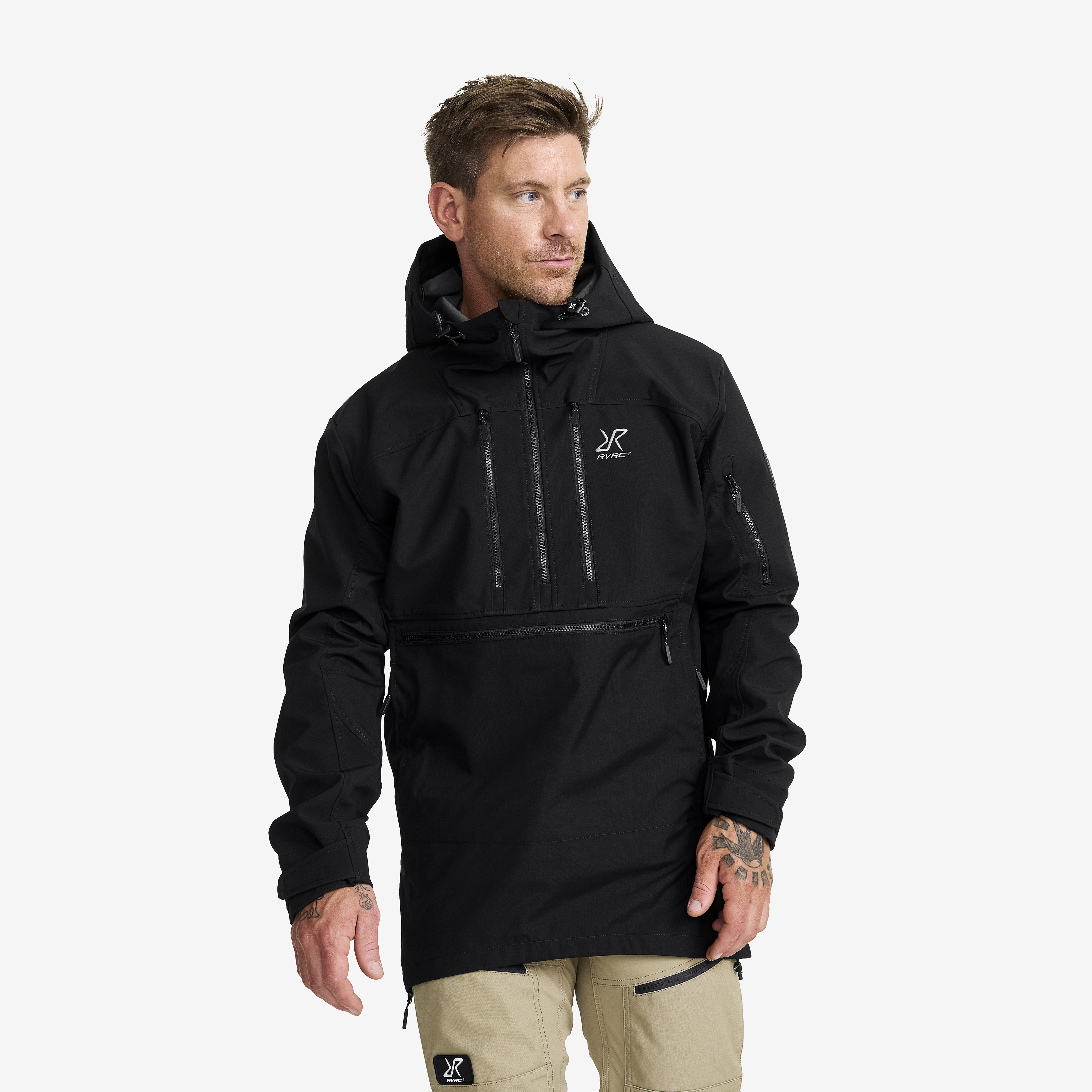 Outdoor Anorak Herr Black, :4XL