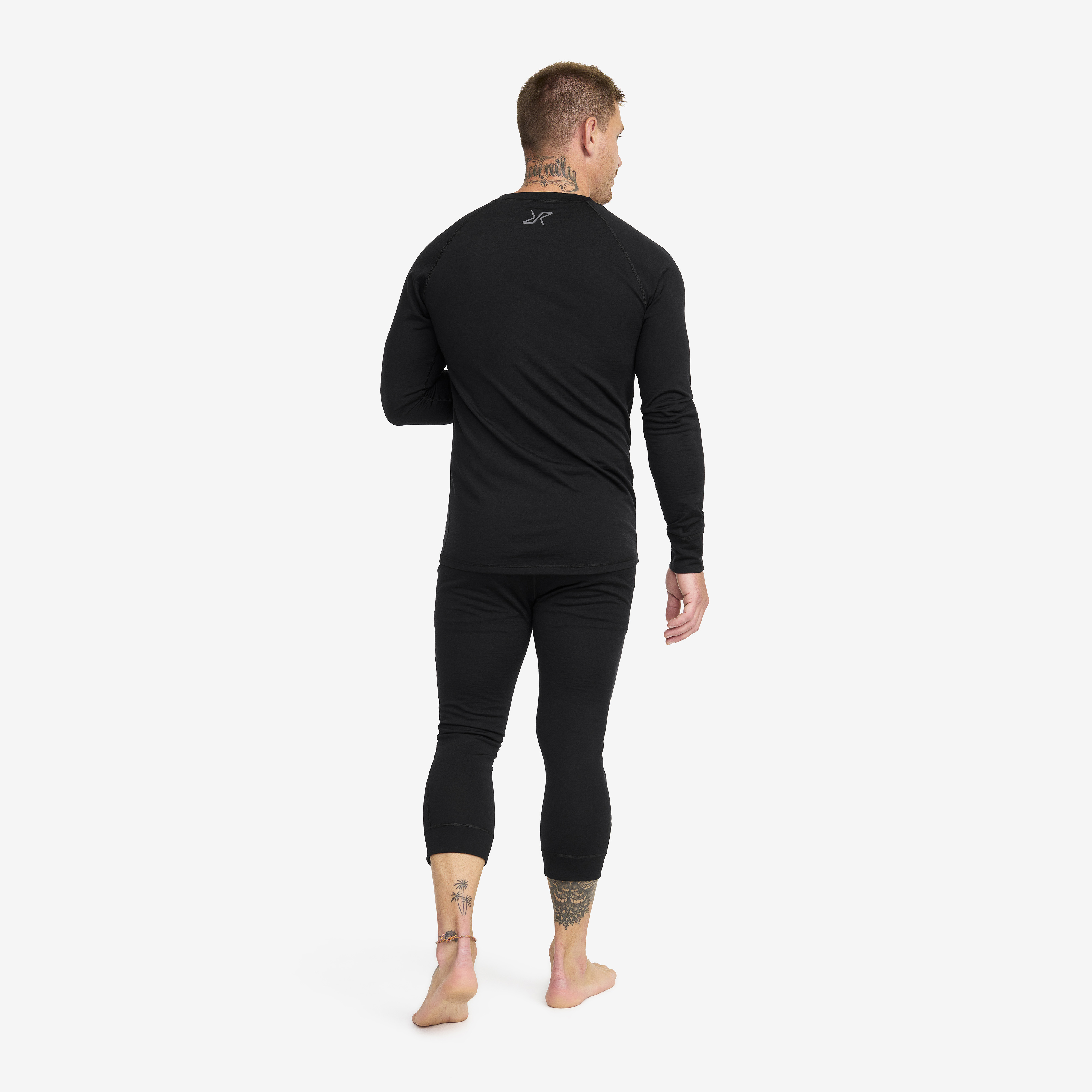 Merino thermal underwear - Men's 3/4 pants – black