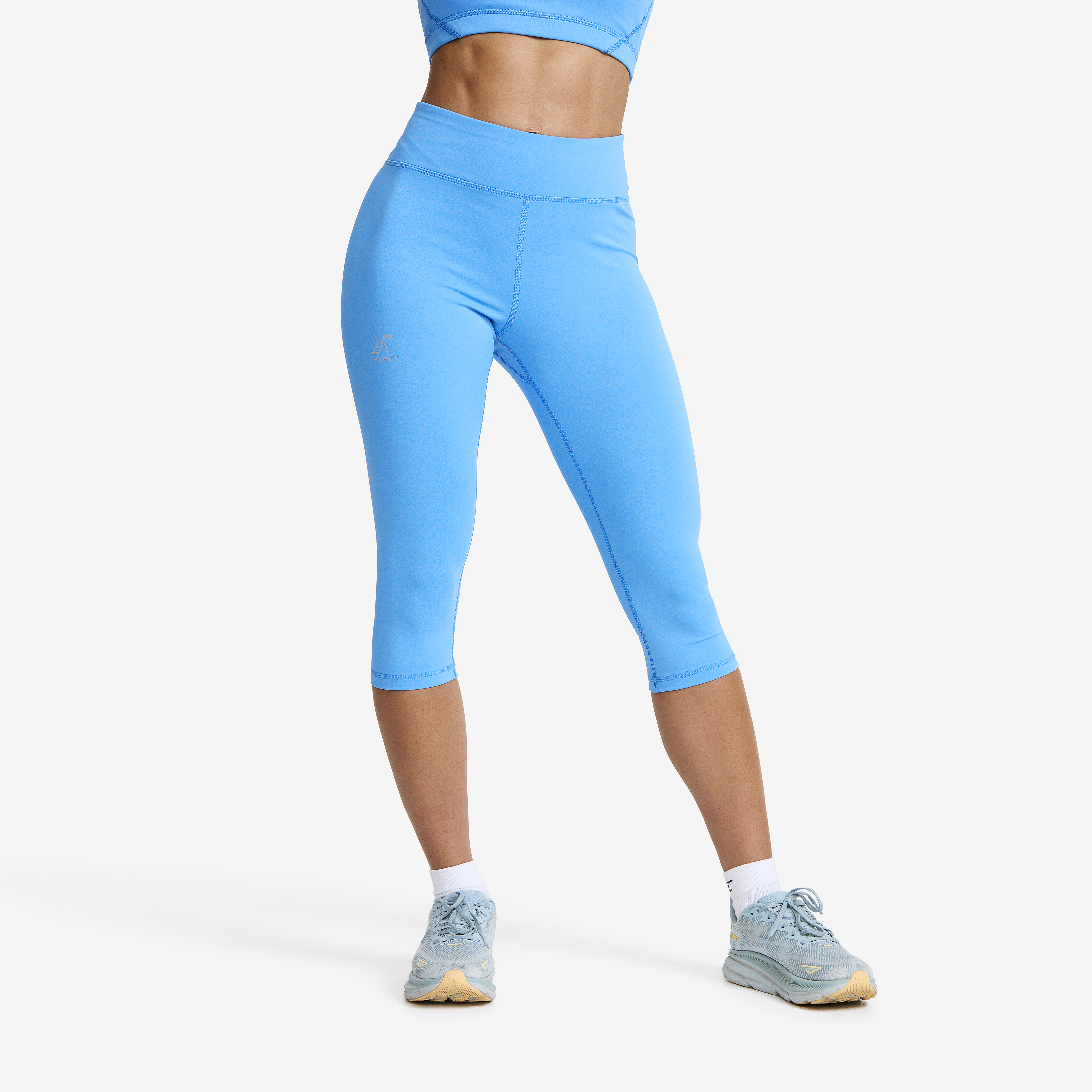 Flow High-waisted Capri Leggings – Dam – Azure Blue Storlek:XS – Outdoor Tights