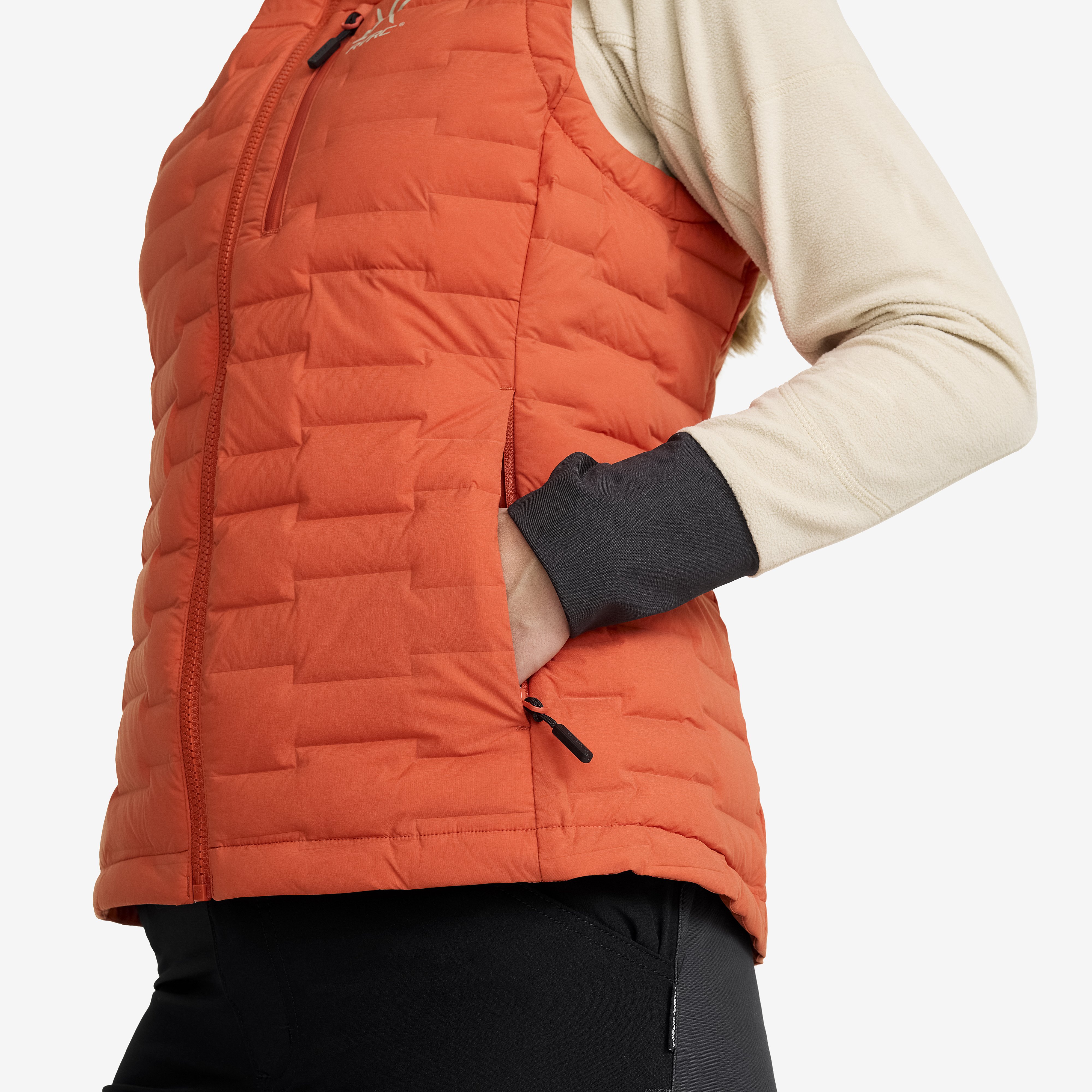 Gilet Donna Fat Face Senza Maniche, Cotone Arancione Con Stampa Tropicale