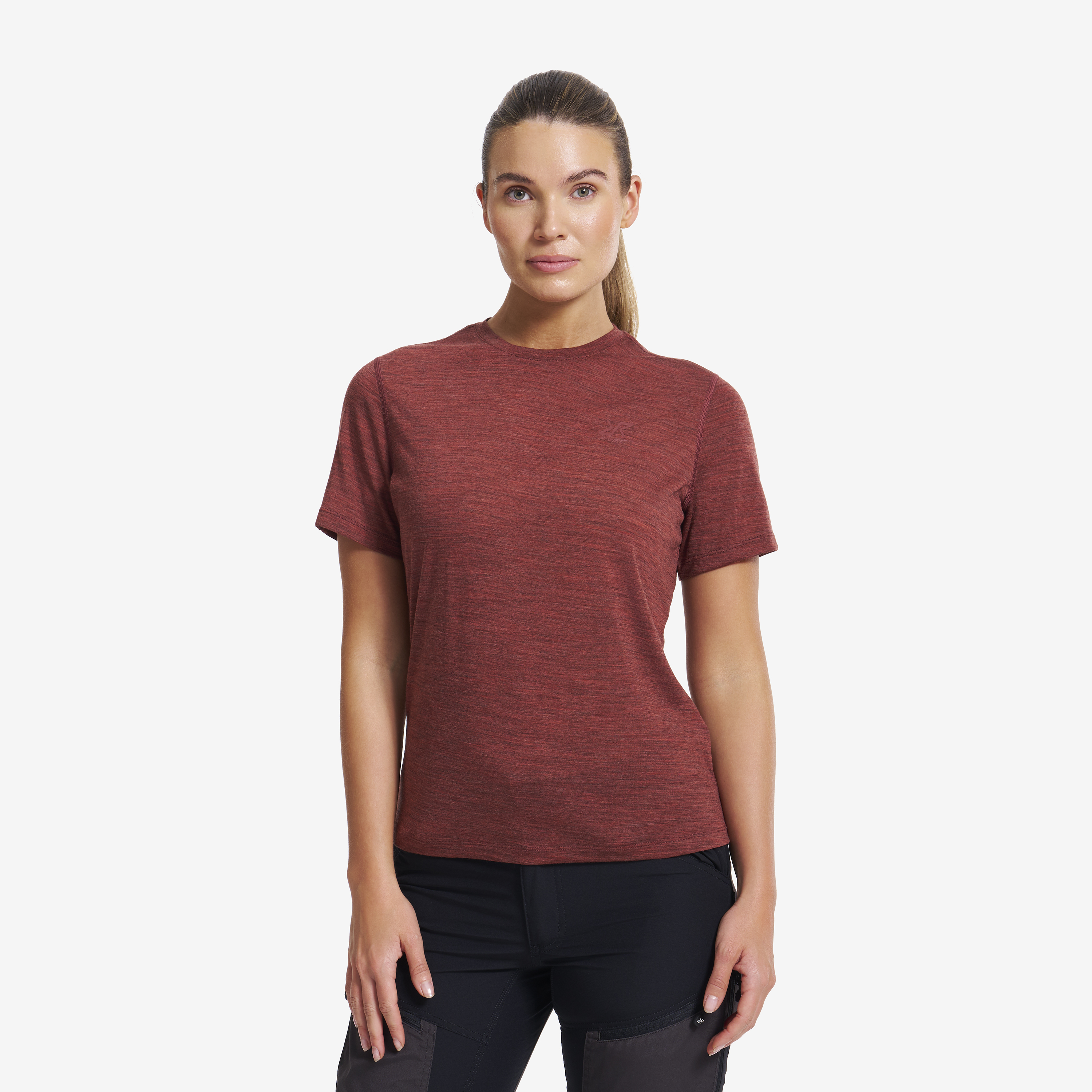 Lake Merino T-shirt Dame Pink Mahogany, Størrelse:2XL - Dame > Overdele > T-shirts